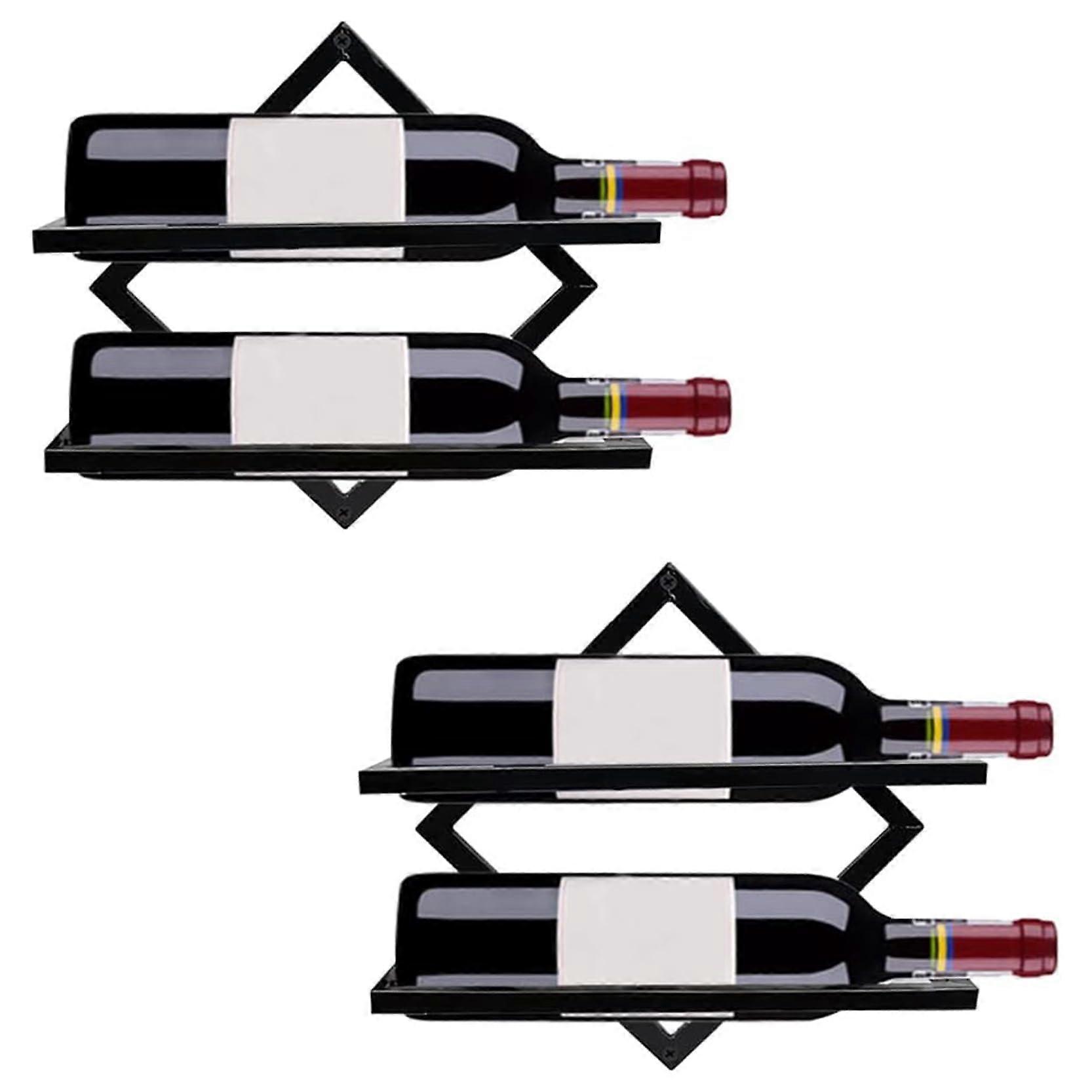 Wall Mounted Wine Rack Floating Glass Display For Home Bar Kitchen Decor Space Saving