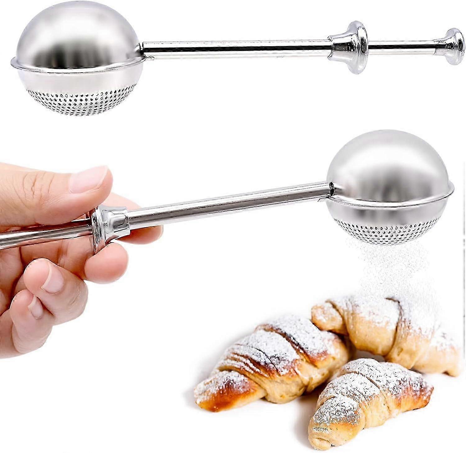 Backsieb TasseMehlstreuer Edelstahl Mehlsieb Mehlsieb Mehlsieb Feinmaschiger Deckel Mehlsieb Puderzuckerpulverfilter für Schokolade