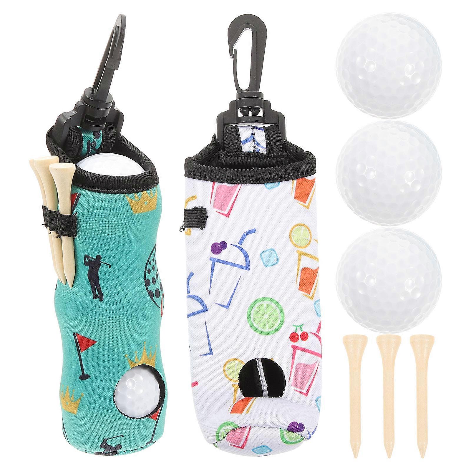Golf Tee Bag Assorted Color Durable Design for Golf Training 1 Set