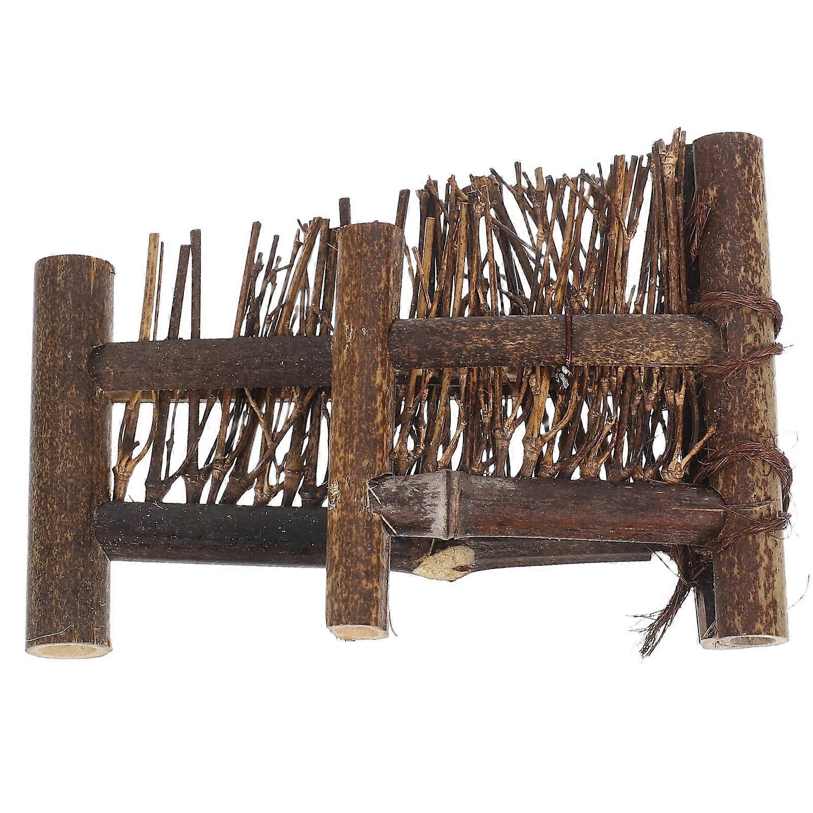 Mini Garden Accessories Miniature Fence Model For Indoor Home Decor Artistic Design 14.80X10.00X8.50CM 1Set