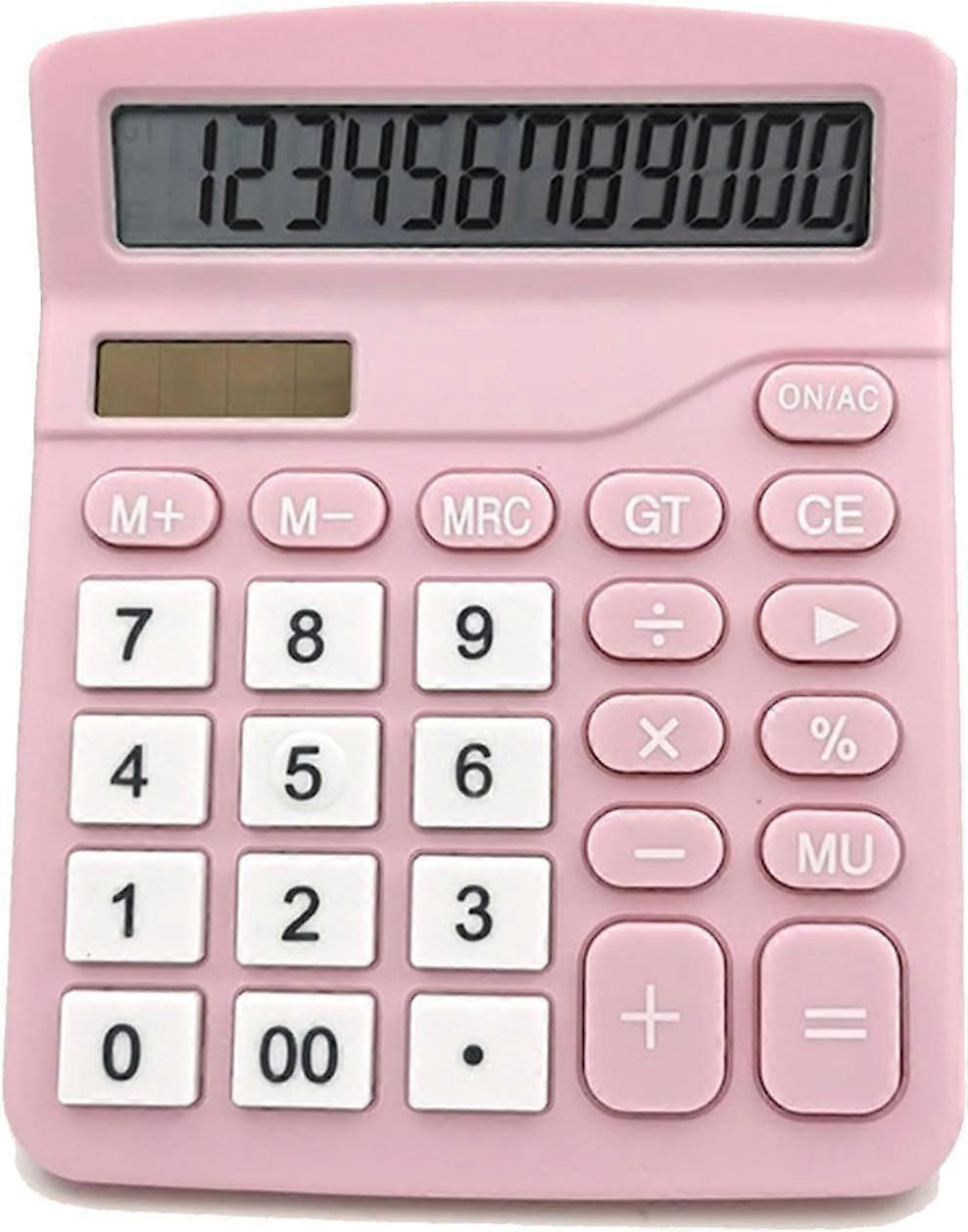 Pink 12 Bit Solar Scientific Calculator Desktop Computer for Finance Office Large Display