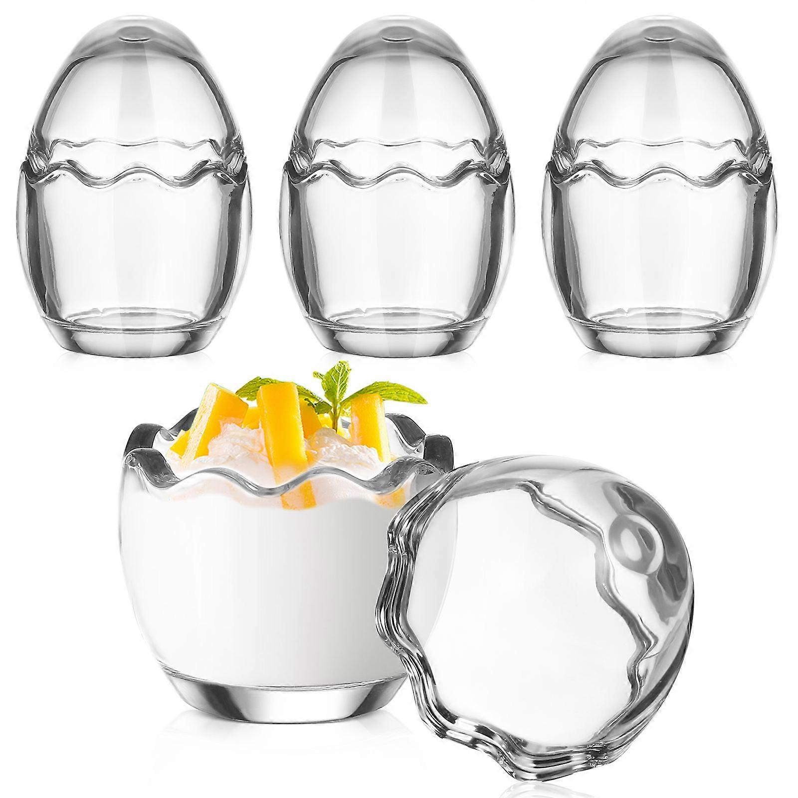 Glass Pudding Cups for Dessert Use Premium Transparent Material Easy to Clean and Reusable 4pcs