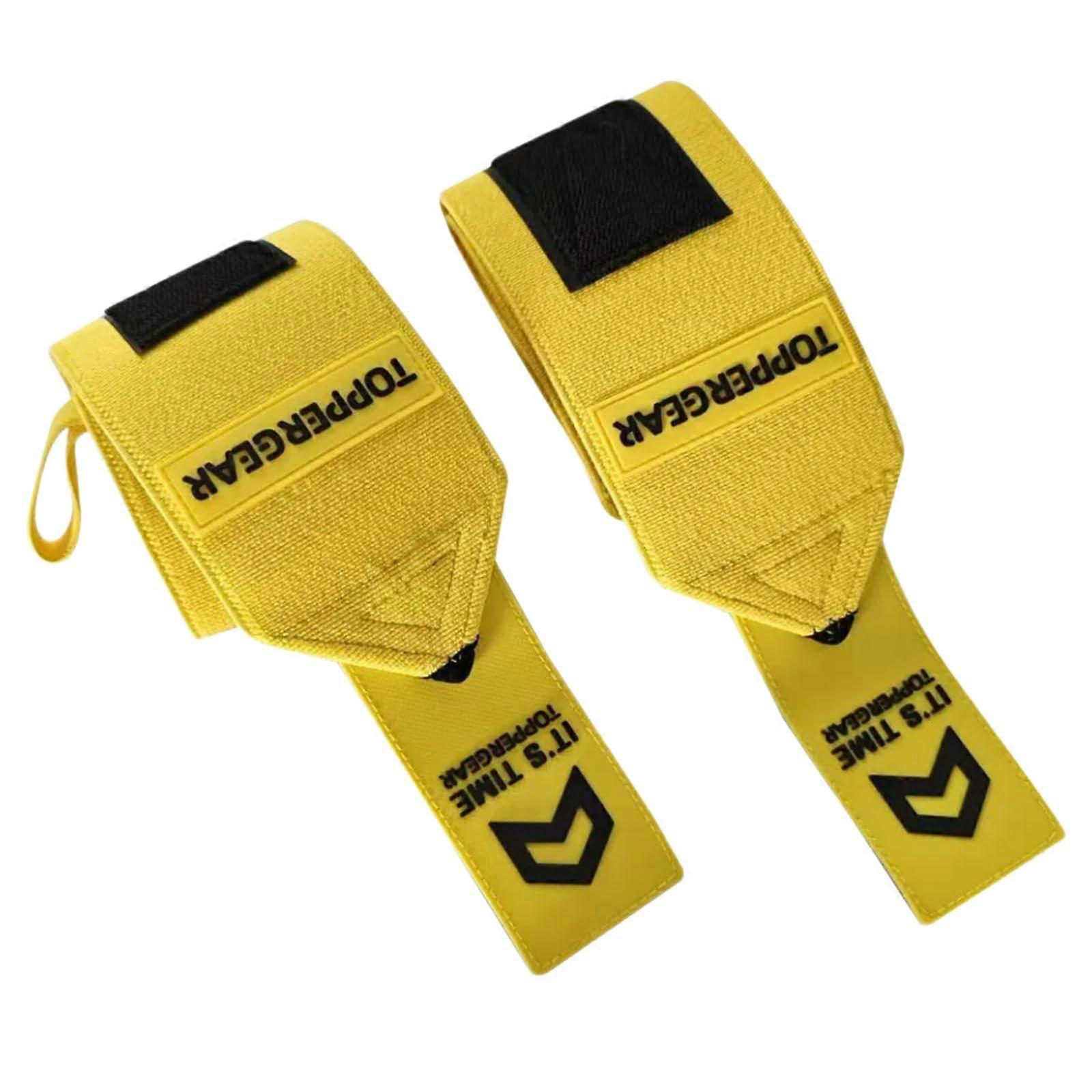 Wrist Wraps for Weightlifting - 1 Pair Yellow Hand Support for Fitness Training, Upgraded Model for Strength Training