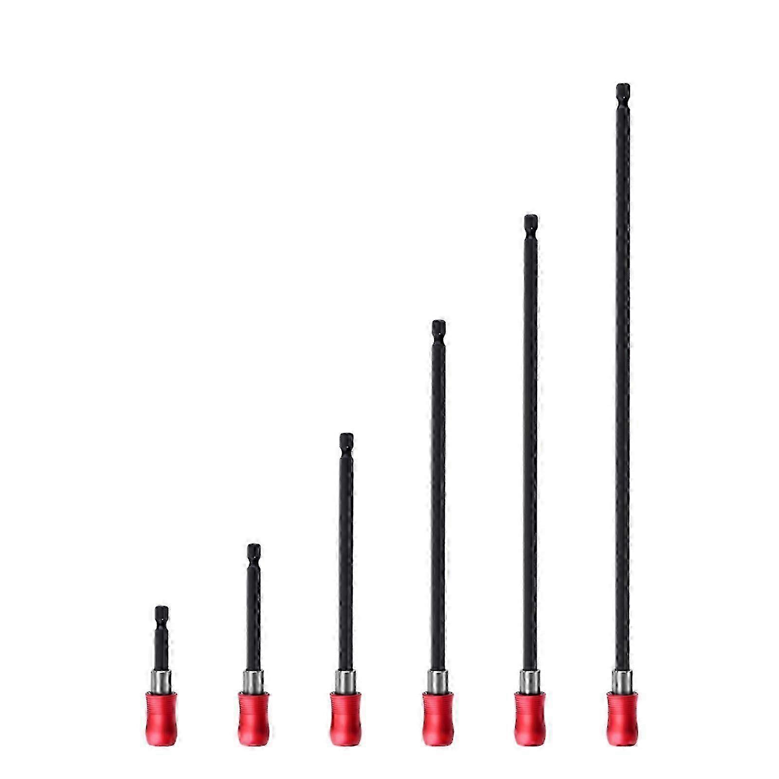 6PCS Bit Extension Bars Hex Socket 6.35mm Extension Bit Holder for Power Drill Electric Wrench Screwdriver