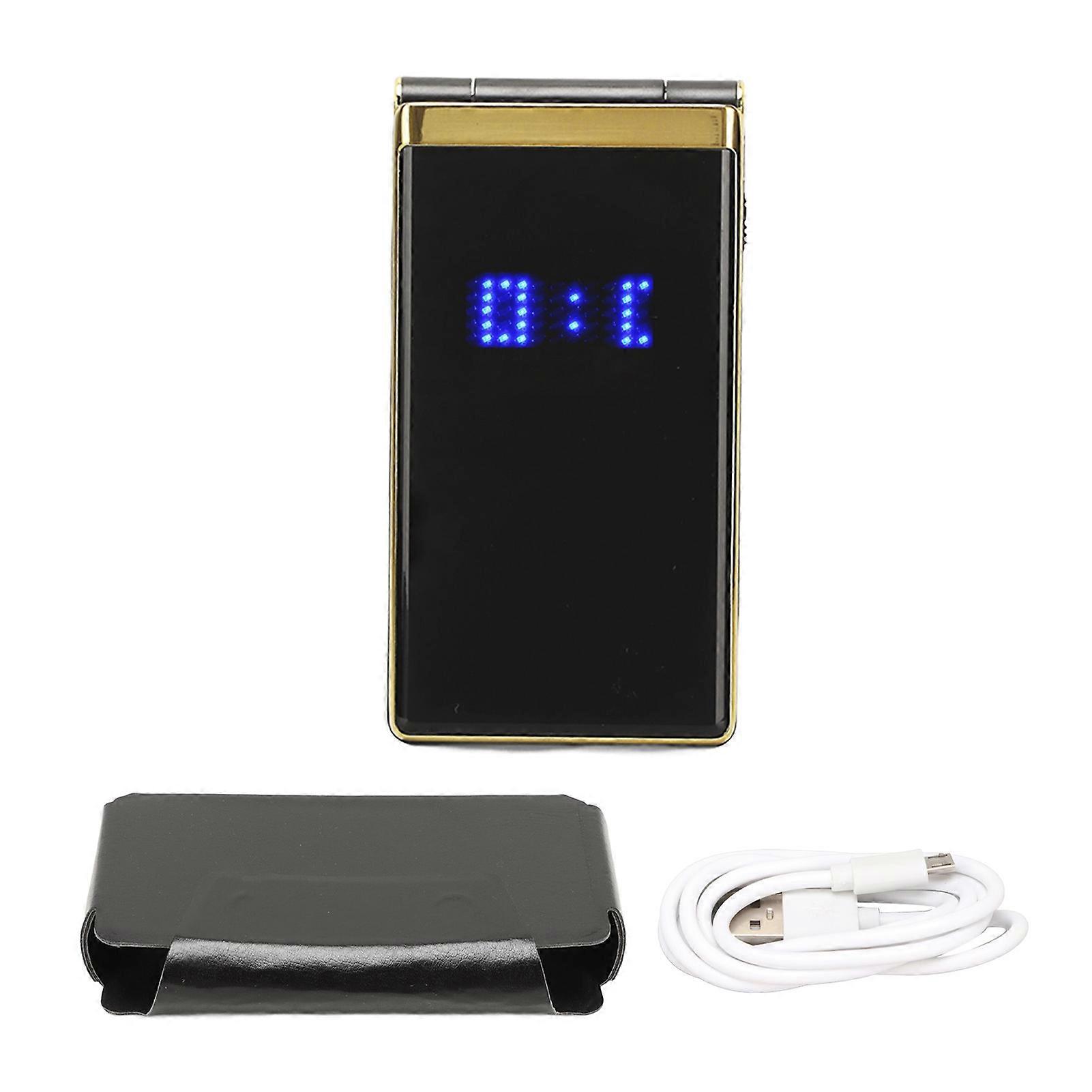 Flip Phone for Seniors, 2.8 inch Screen, Dual SIM, Dual Standby, Long Standby, Multi-function, Multi-language, 5900mAh, 2G, Gold