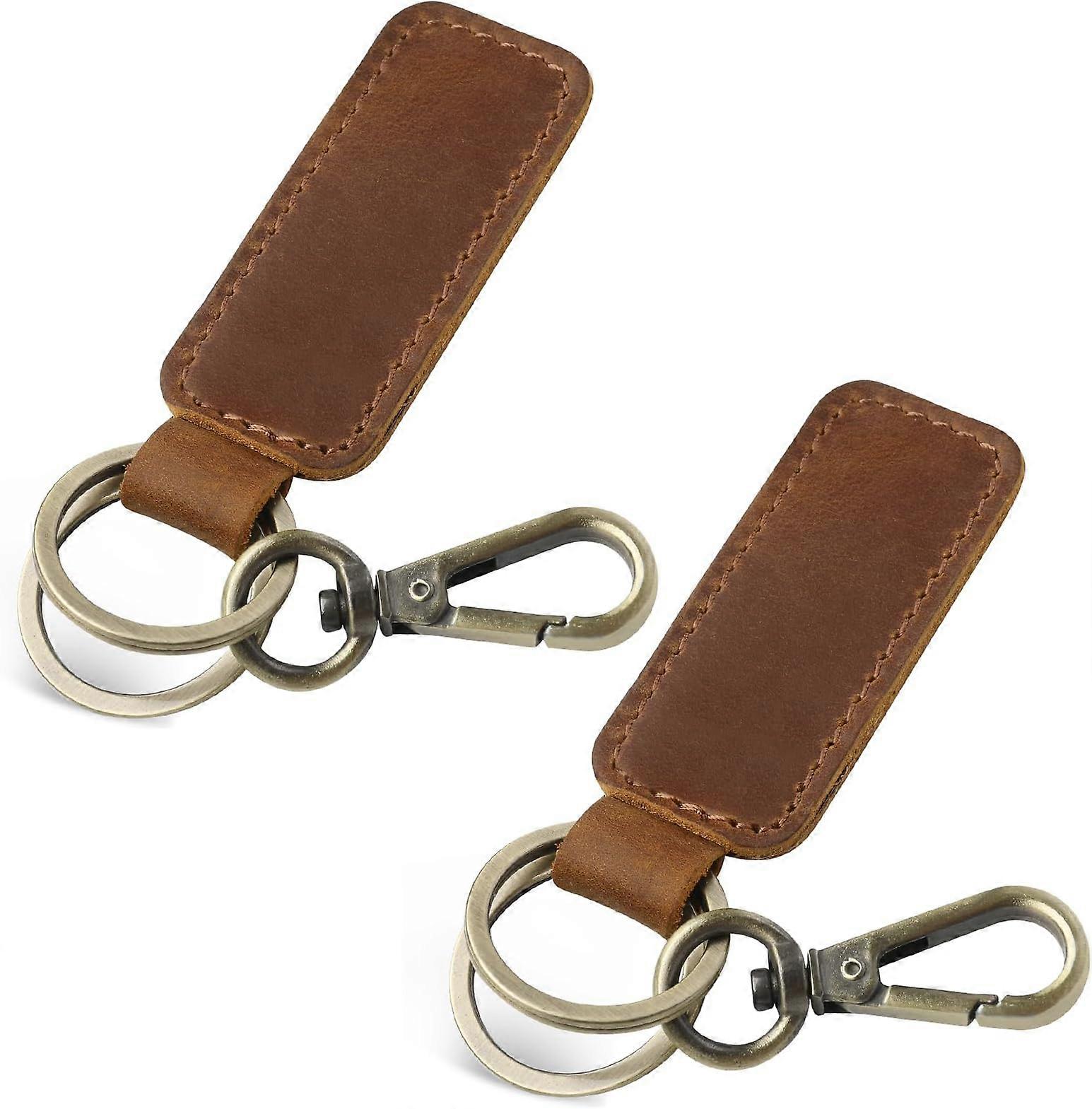 2 Pieces Unisex Leather Keychain Clip, Universal Keychain