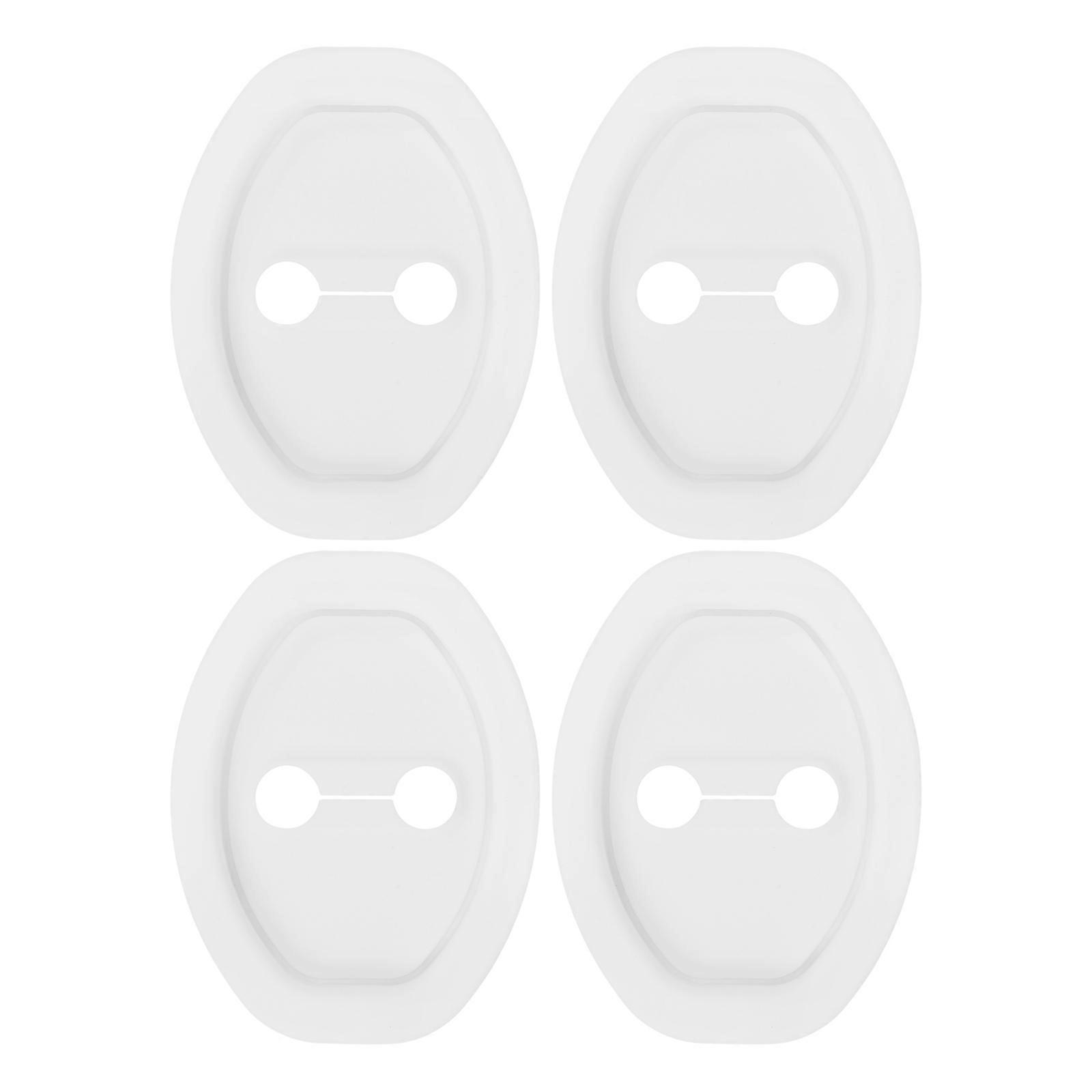 4PCS Silicone Car Door Lock Protective Covers, Thickened Shock Absorption Pads for Latch Cushion, Easy Installation Fit