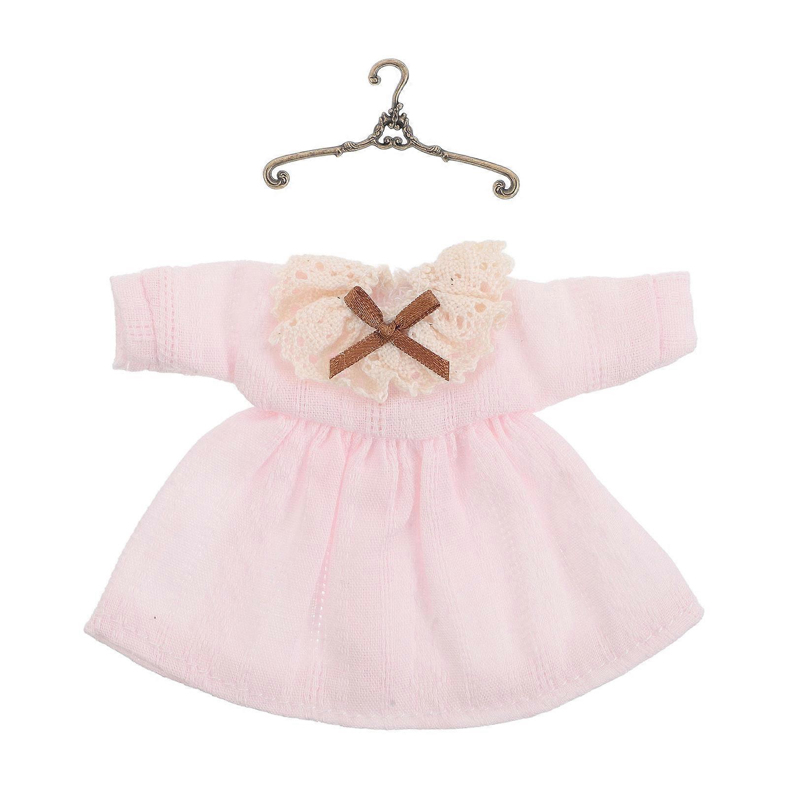 Vintage Doll Dress with Hanger for Dollhouse Display – Elegant Photography Theme Event Accessory for Various Doll Models – & Accessories