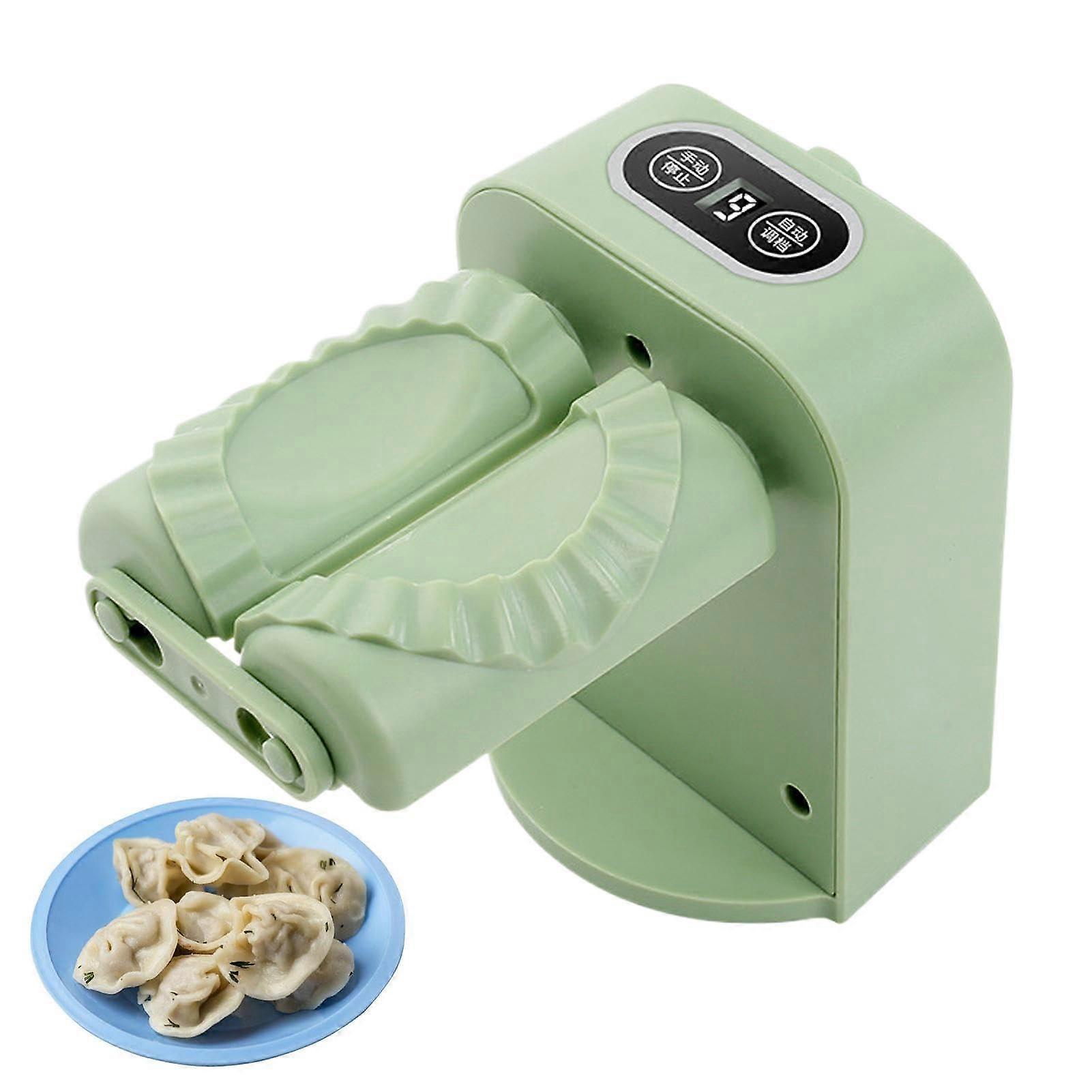 Electric Dumpling Maker Machine, automatic dumpling press machine for quick and easy dumplings at home green