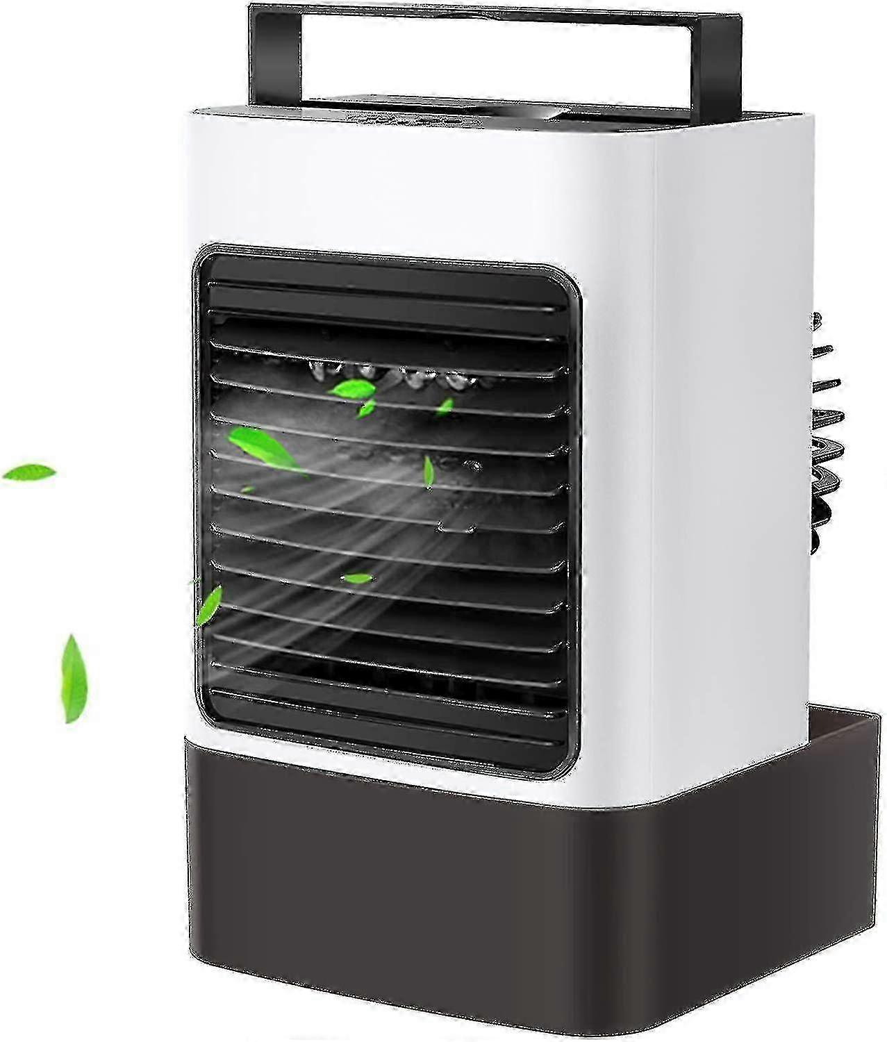 Portable Air Conditioner, Personal Air Cooler Fan Mini Evaporative Cooler Desk Table Fan, Quiet Air Circulator Humidifier Misting Fan with 3