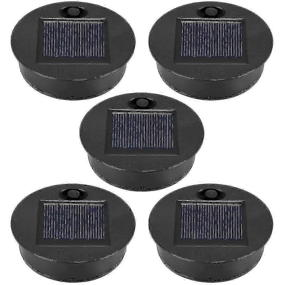 5 Pack Replacement Solar Light Components (Top Size 2.76 Inches, Bottom Size 2.36 Inches), 7 Warm White LED Waterproof Suitable for Various