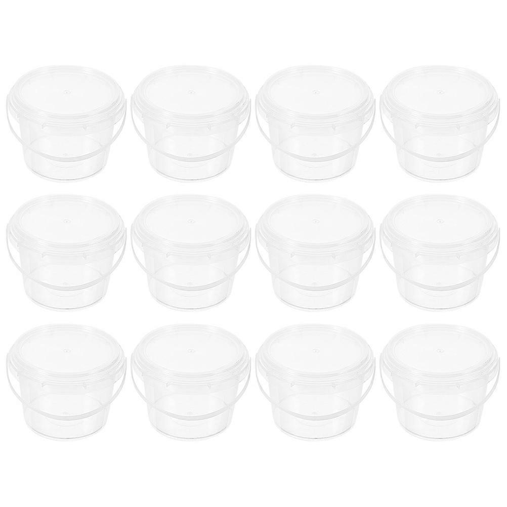 Plastic Paint Containers Clear Buckets With Lids Home Organization 12Pack