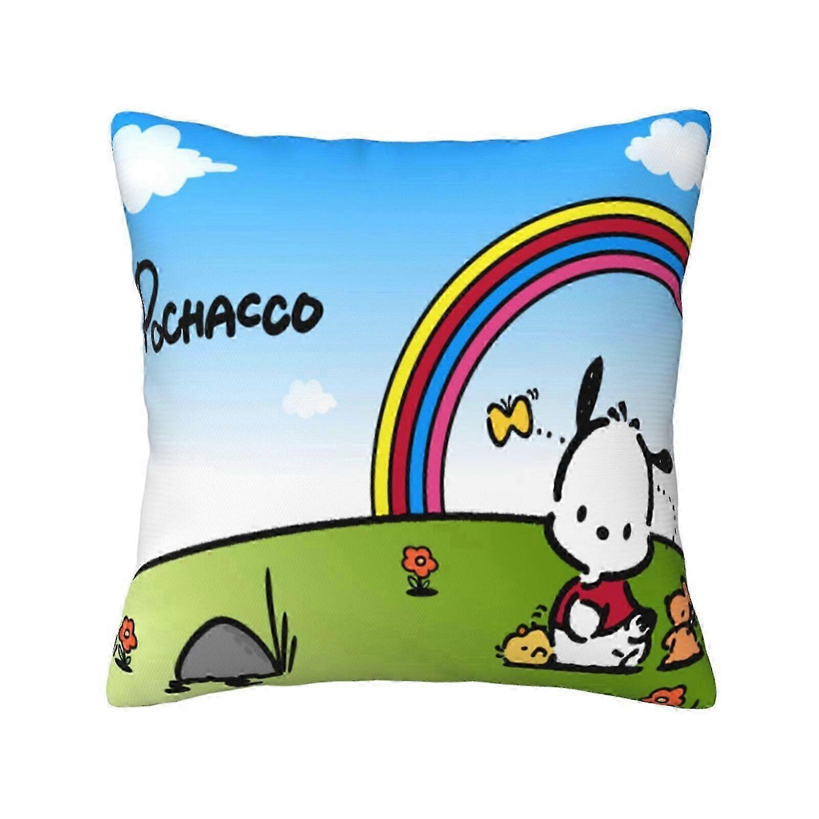 Decorative Soft Pillowcases for Home Decor, Suitable for Pochacco, Living Room Cushion Cases for Bed, Couch, and Car