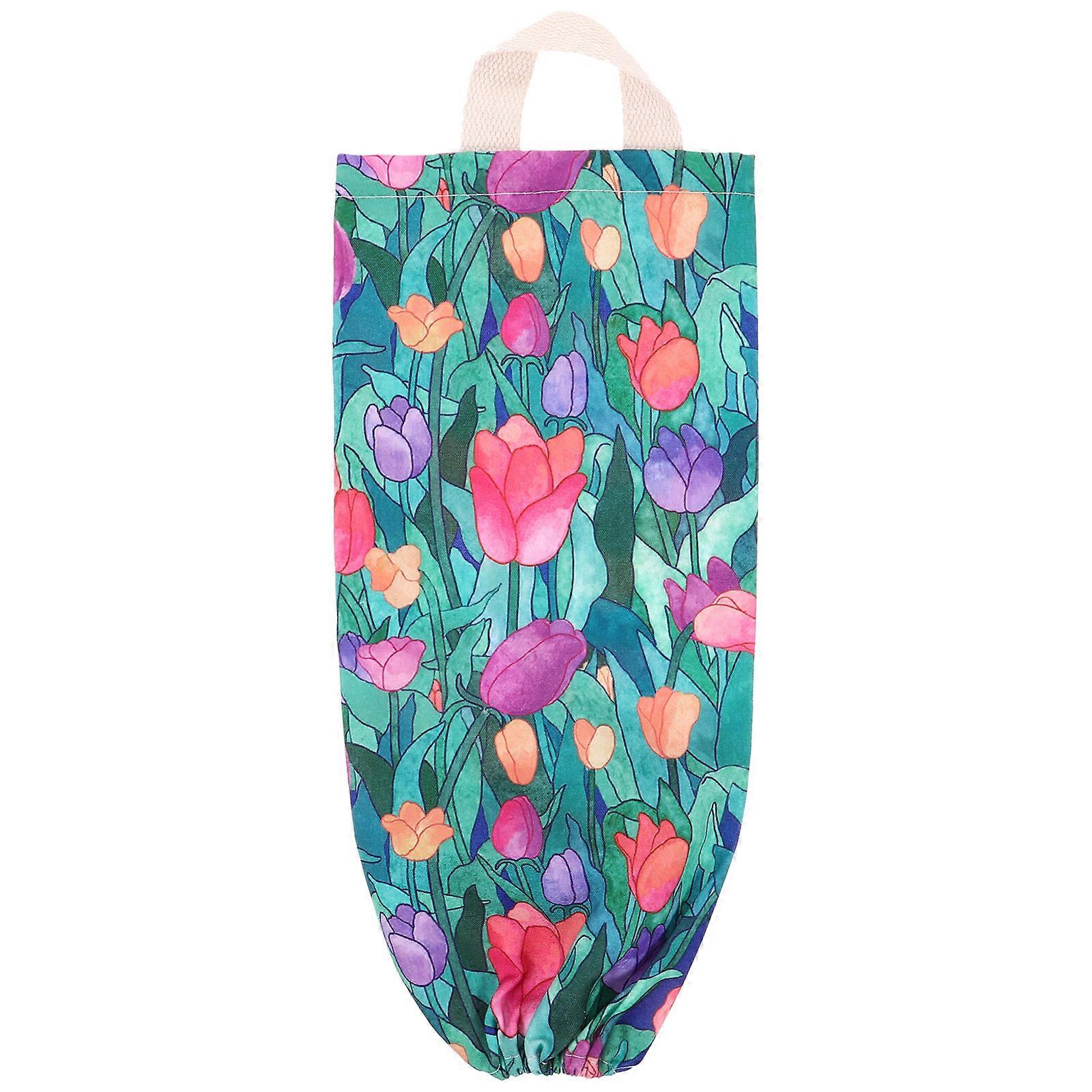 Grocery Bag Dispenser Sturdy Multi-Function Bag Holder Wall-Mounted Household Bag Storage Organizer Multi-Colored 1Set