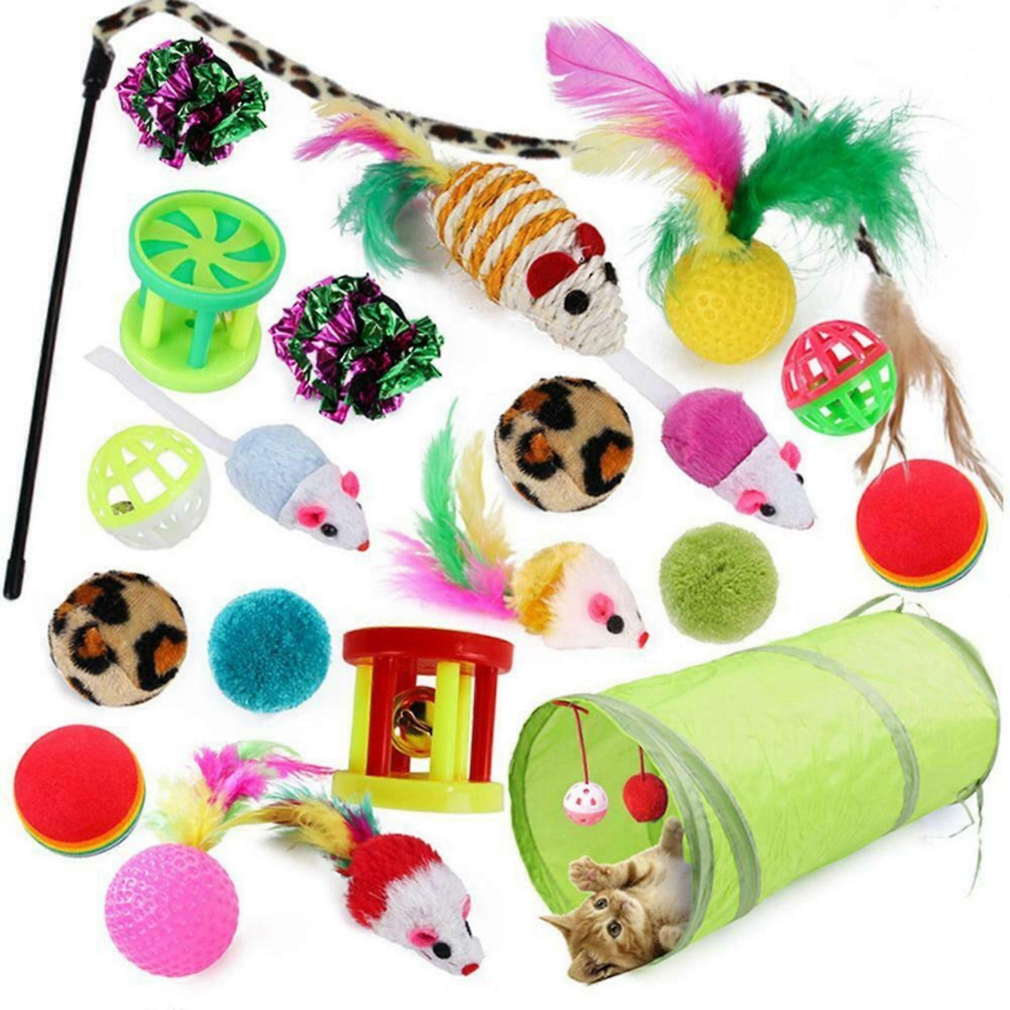 21pcs Cute Cat Toy Pet Set (Random Color)