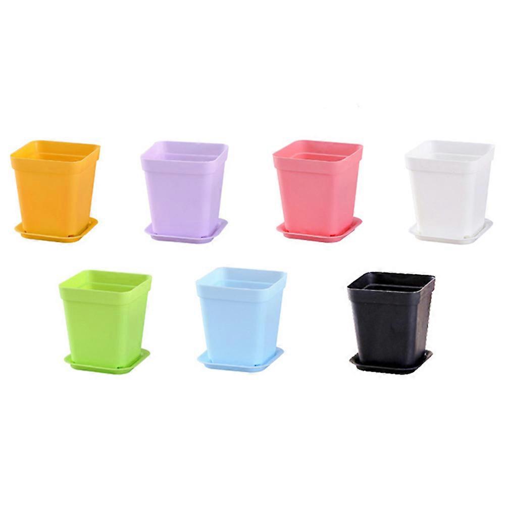 Garden Nursery Pots Square Flower Pot Home Decoration .00X7.00X7.40CM 14Set