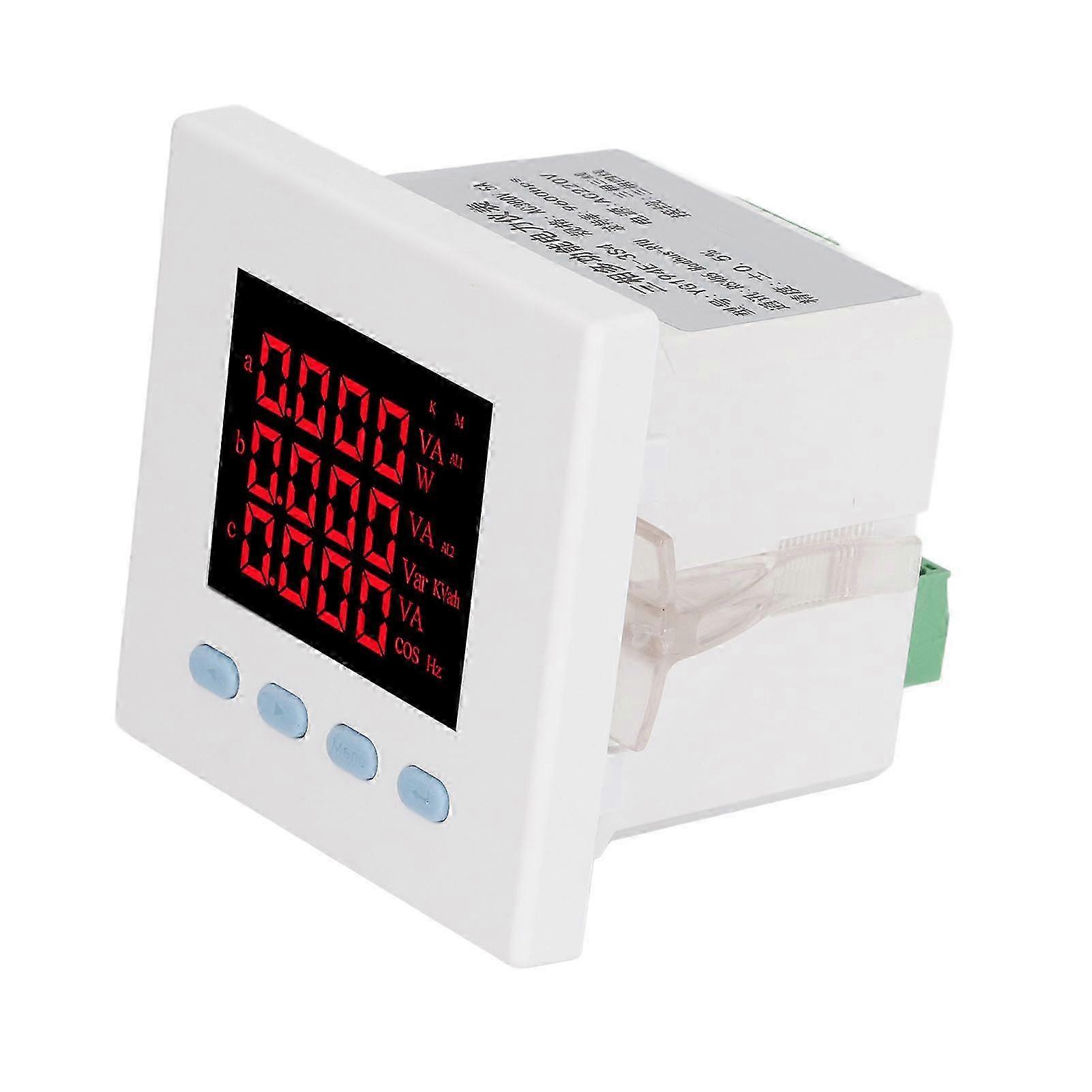 White 3 Phase Multifunctional Power Meter High Accuracy LCD Electricity Meter AC220V