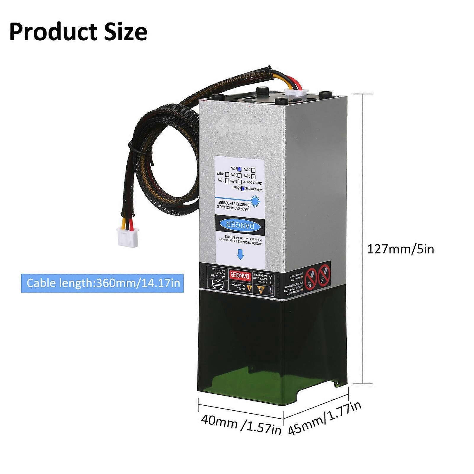 Geevorks 450nm 80W Modul laser cu distanță focală fixă Cap de gravare cu laser de mare viteză Imprimantă 3D Router CNC Modul laser pentru DIY C