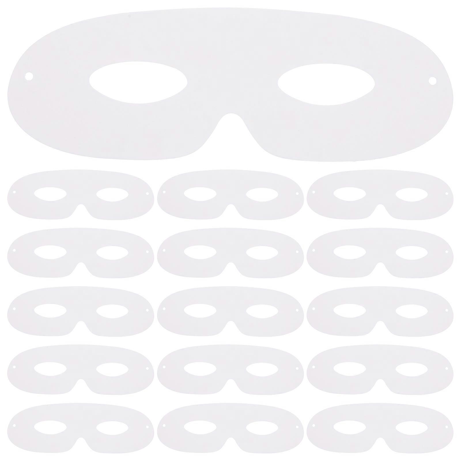 Cosplay Supplies Blank Paper Mask For Masquerade Party 18.5X6.3cm White 40Pcs