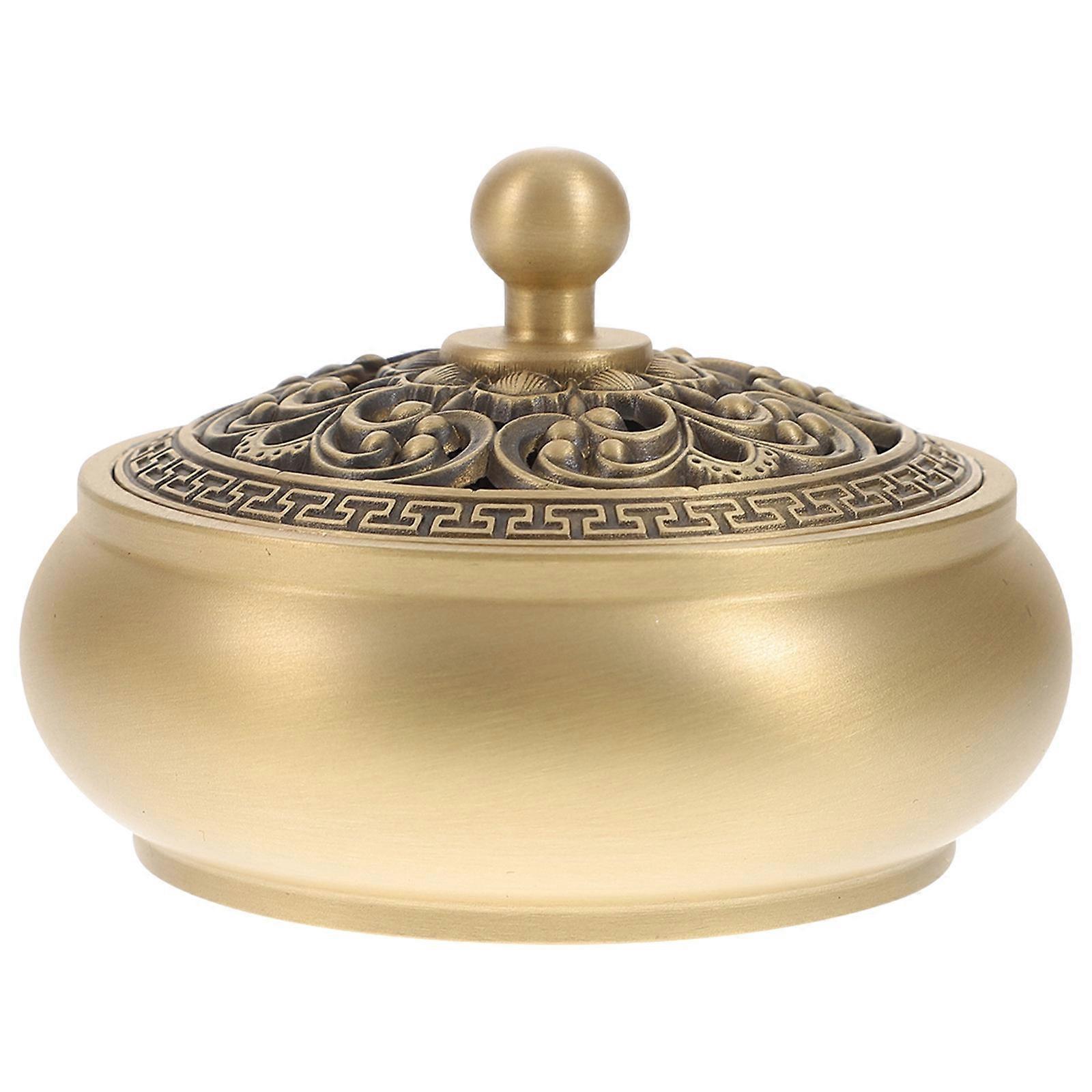 مبخرة النحاس الذهبي للعلاج بالروائح مثالية لتزيين المنزل زخرفة مكتب بسيطة 4.5