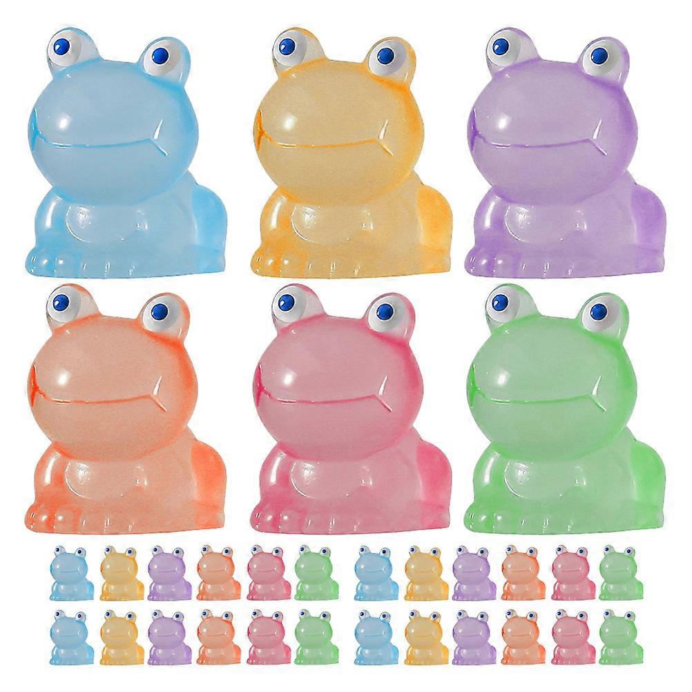 Mini Resin Frogs Frog Figures Glow In The Dark For Indoor Decor Pink 36Pcs
