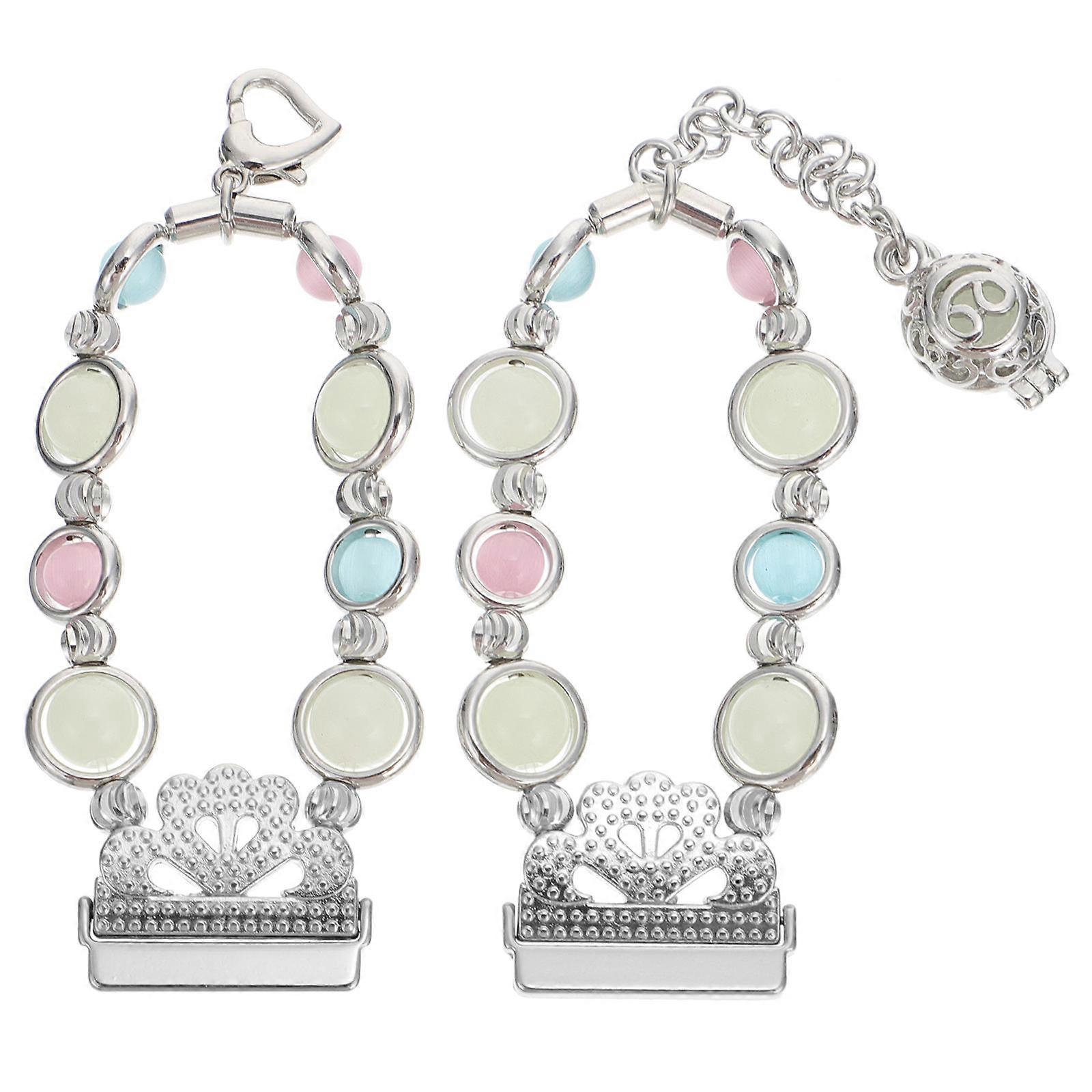 Luminous Watchband Decor Compatible with Fitbit Elegant Silver Replacement Strap for Long Term Use and Special Occasions