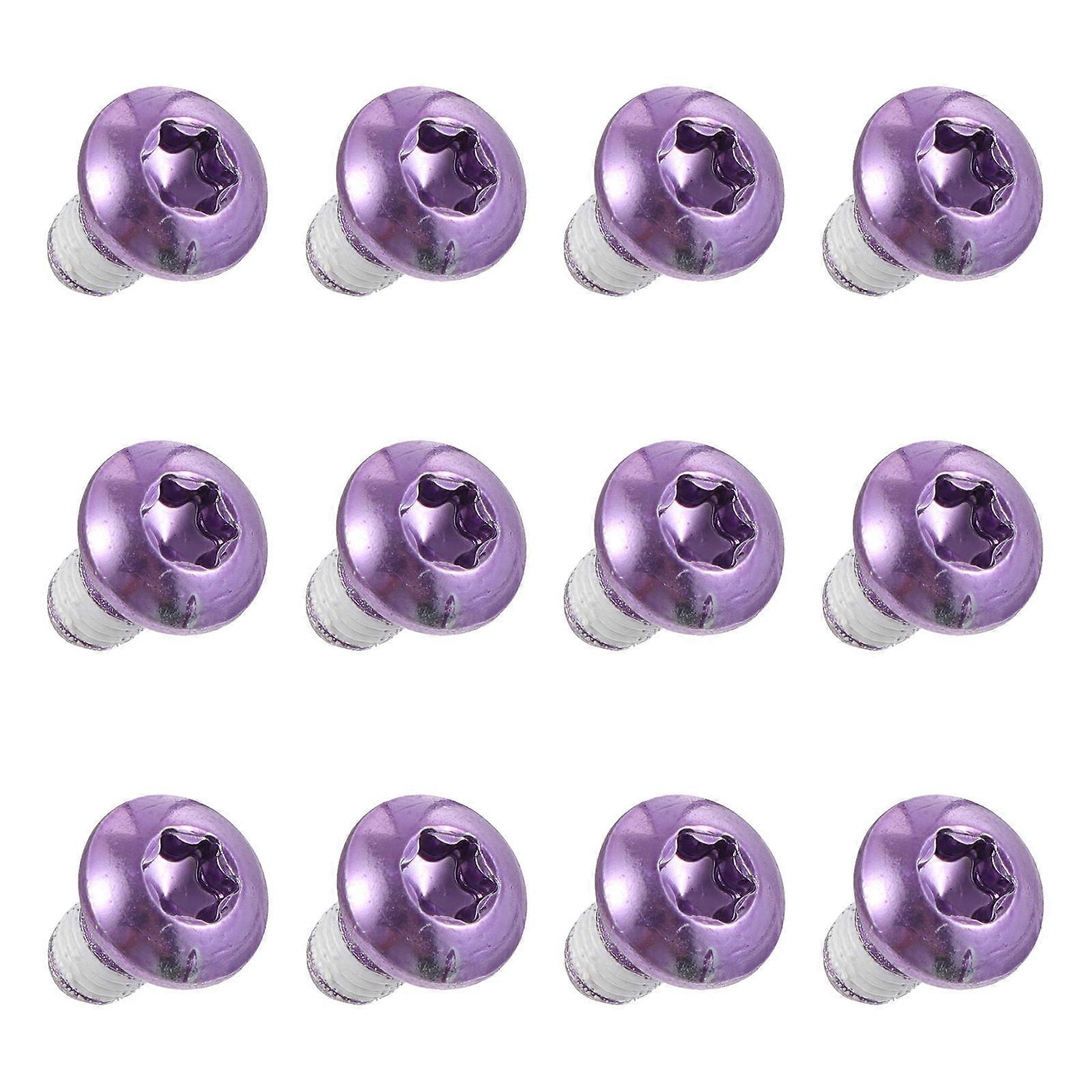 Disc Rotor Bolts Simple Color Matching Purple Threaded Screw 12Pcs