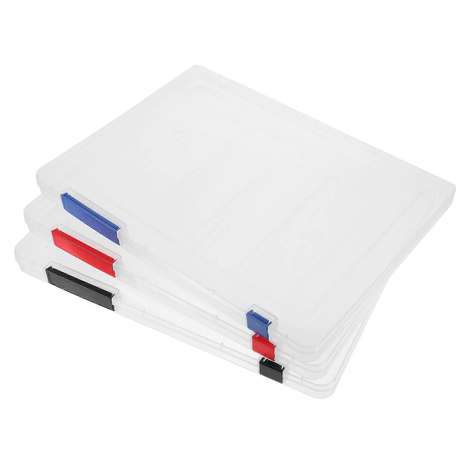 Office File Organizer A4 File Box Stackable Document Organization Home Office Blue 3Pcs