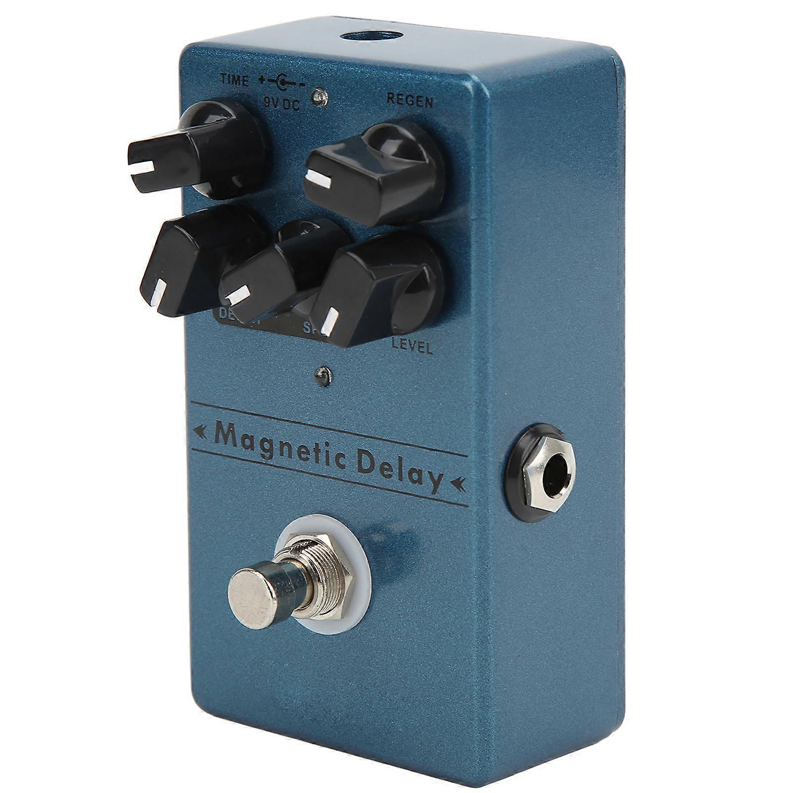 Delay Effect Pedal Metal Dark Blue Magnetic Echoes Delays Pedals with Time Depth Speed Knob