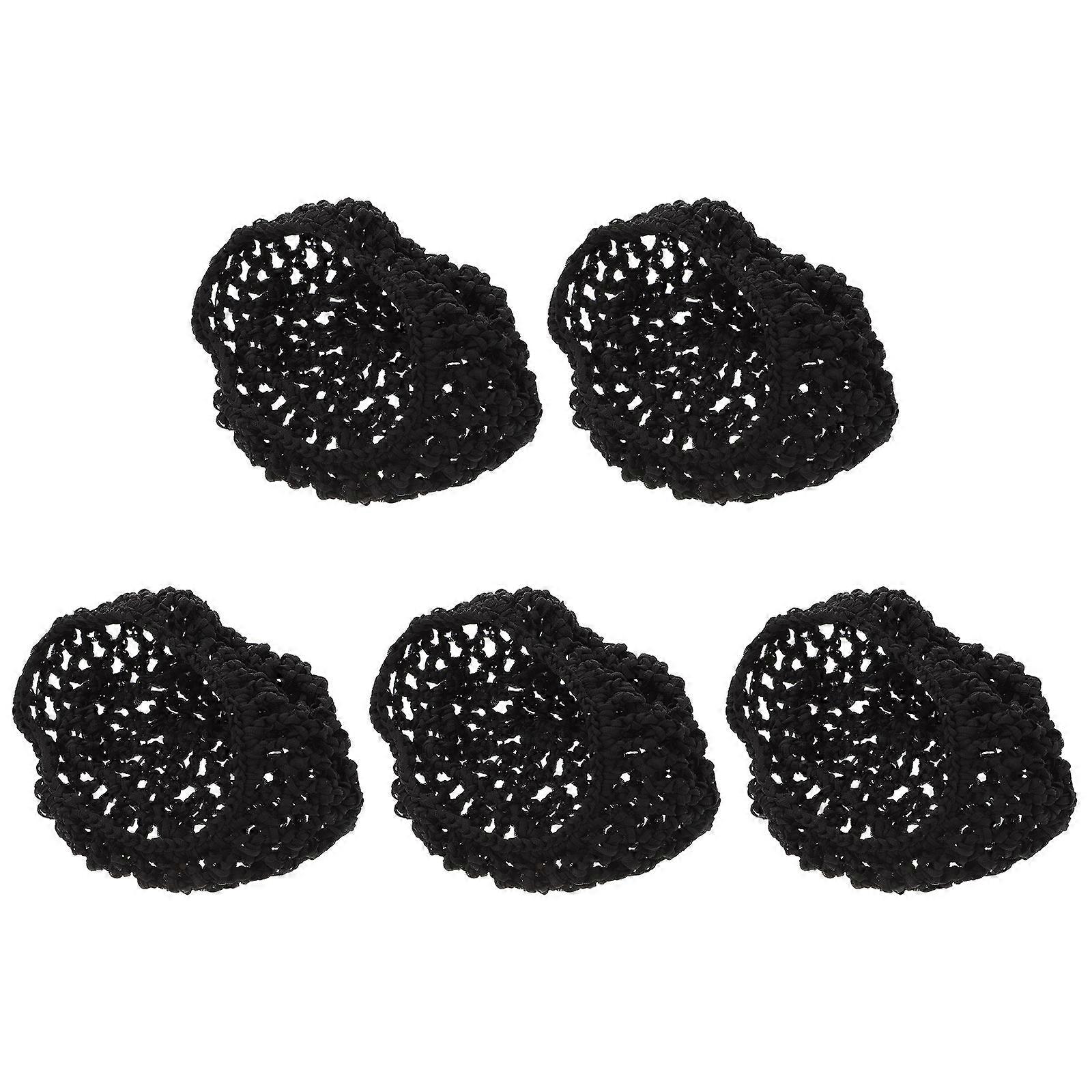 5PCS Mesh Knit Snood Hat Hair Net for Sleeping – Breathable Elastic Hair Bundle Net for Men and Women – Fits Various Hairstyles