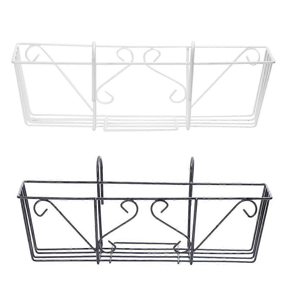 Railing Fence Deck Railing Planter Iron Material Homeowners 51X19CM Square Shape 2Pcs