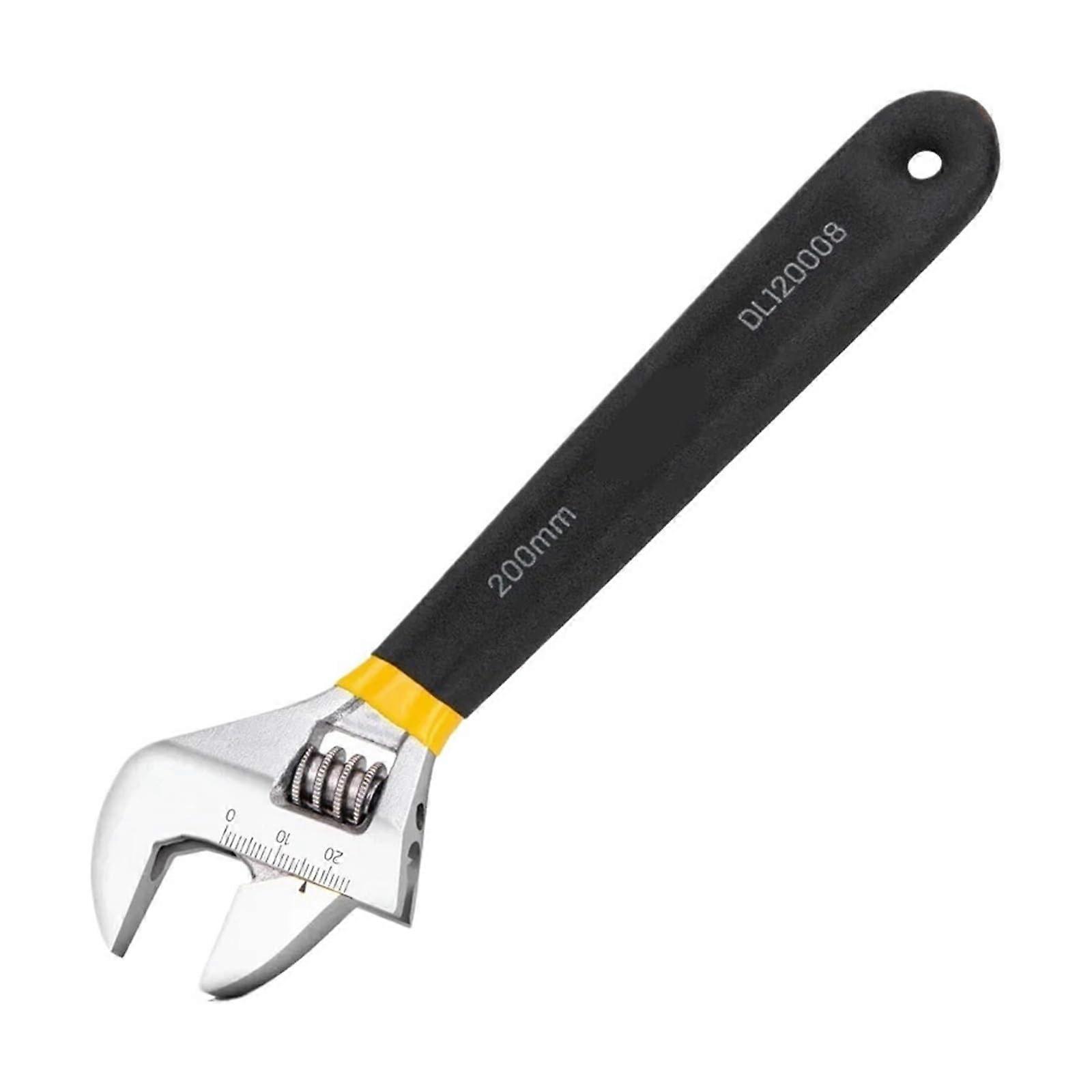 Adjustable Wrench Universal Car and Bicycle Repair Tool, Dip Plastic Carbon Steel Construction, Mechanical Workshop Hand Tool (DL120008)