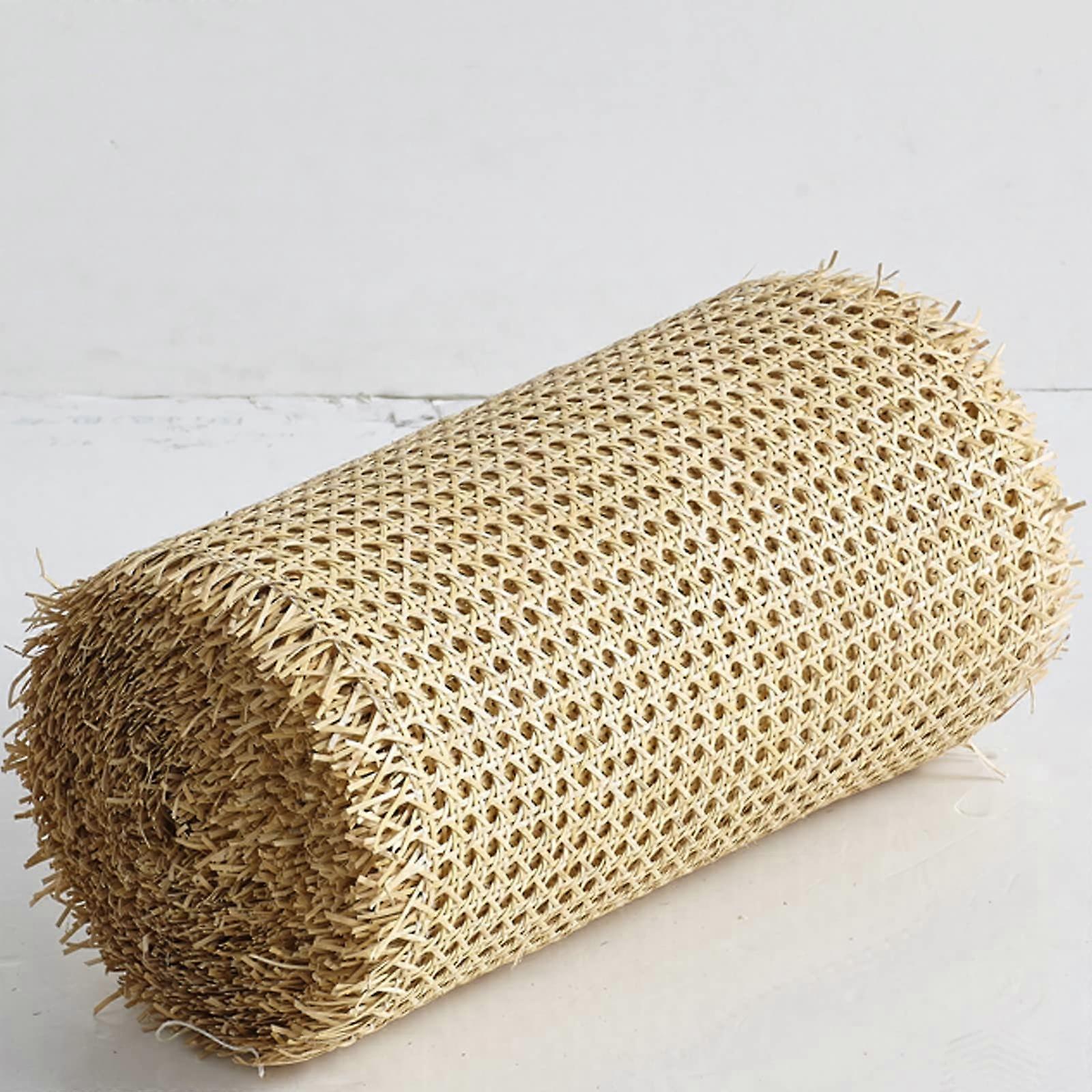 Rattan Wicker Webbing Roll 60x300cm Natural Rattan Furniture Repair Net Open Mesh Fabric Panel for Baskets Chairs and Shelves