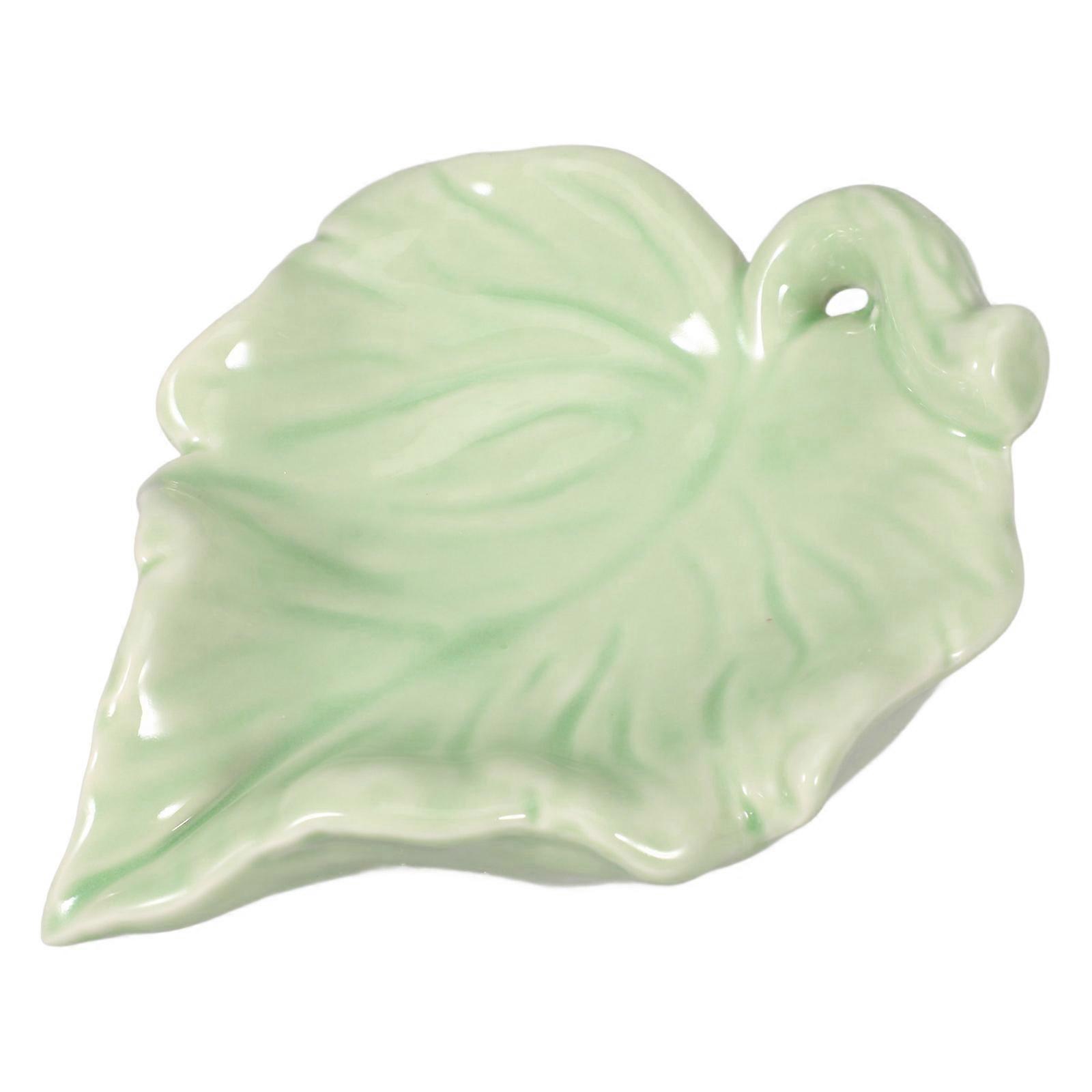 Ceramic Soap Tray Leaf Shape Creative Soap Dish For Bathrooms And Kitchens 15.00X12.00X6.30CM 1Pack