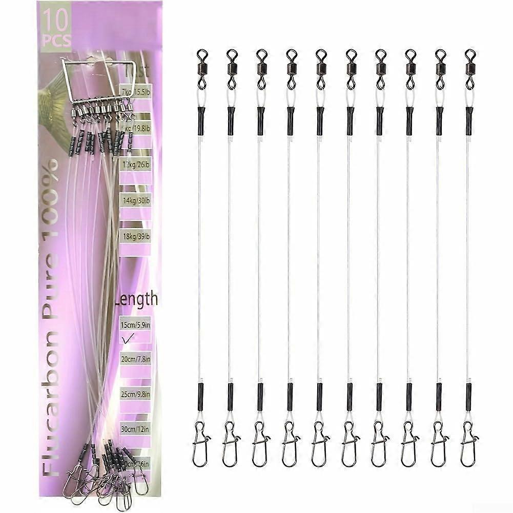 Fluorocarbon Fishing Lines with Fastlock Swivels to Improve Sensitivity and Reduce Memory Effect 18KG 40CM