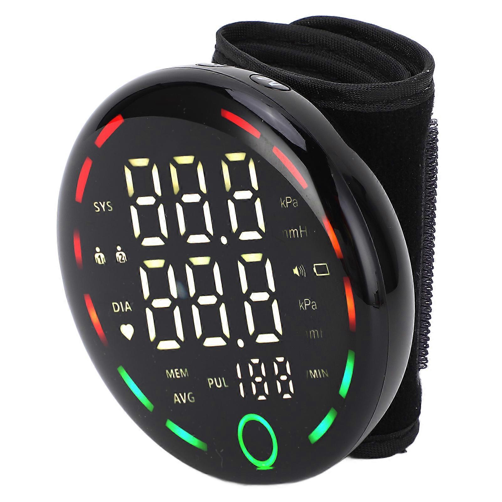 Blood Pressure Monitor Wrist Type Blood Pressure Measuring Machine with LED Backlit Screen Voice Broadcast for Home Use