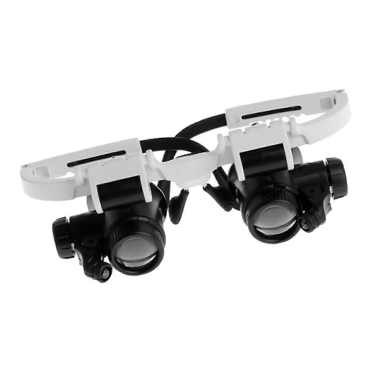 Head-Mounted LED Magnifying Glass for Seniors and Professionals, Battery-Powered, Adjustable Lens for Detailed Inspection