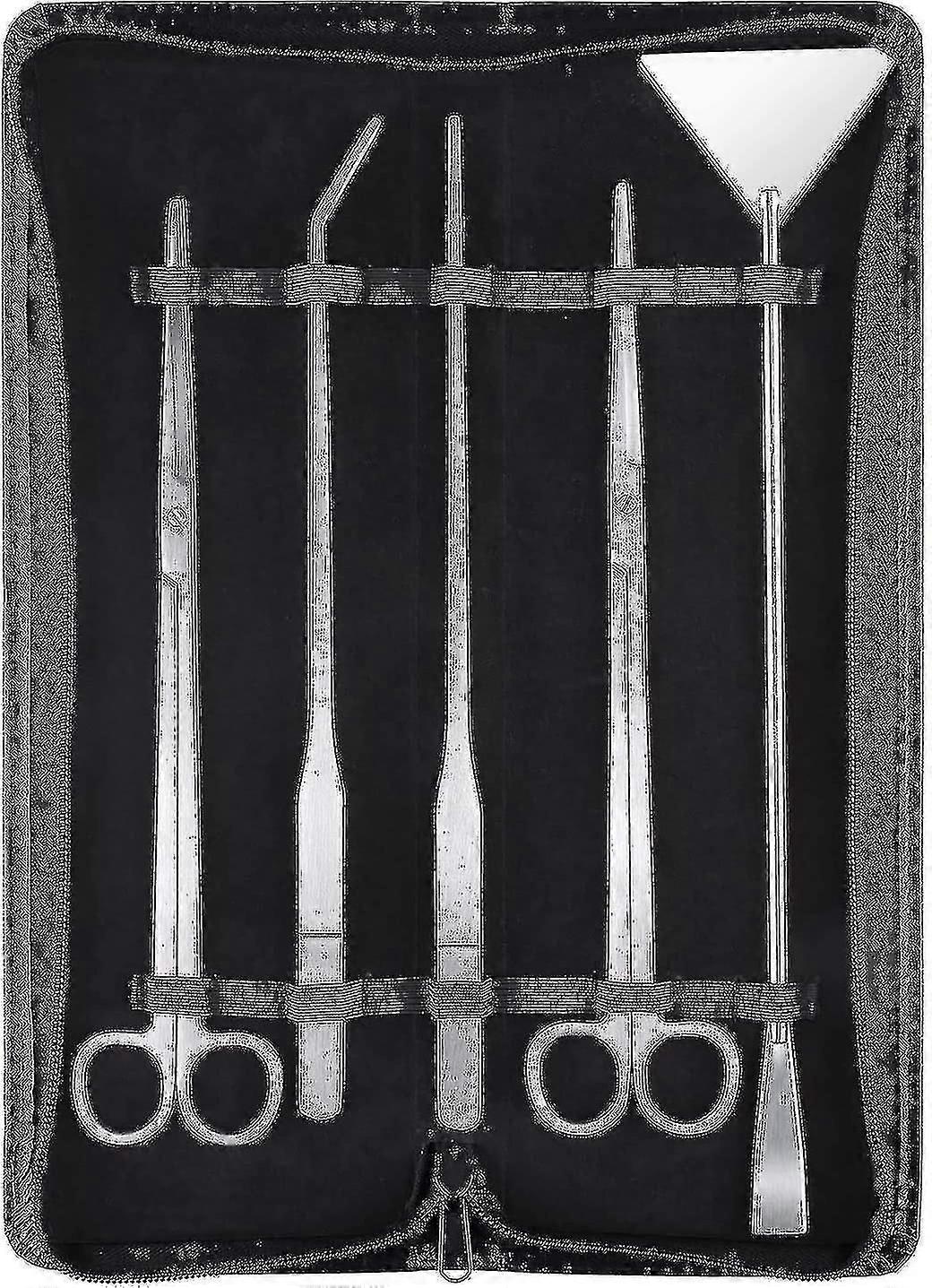 5個の水槽テラリウムセット ステンレススチール製アクアスケープセット 水槽容器 水草ピンセット