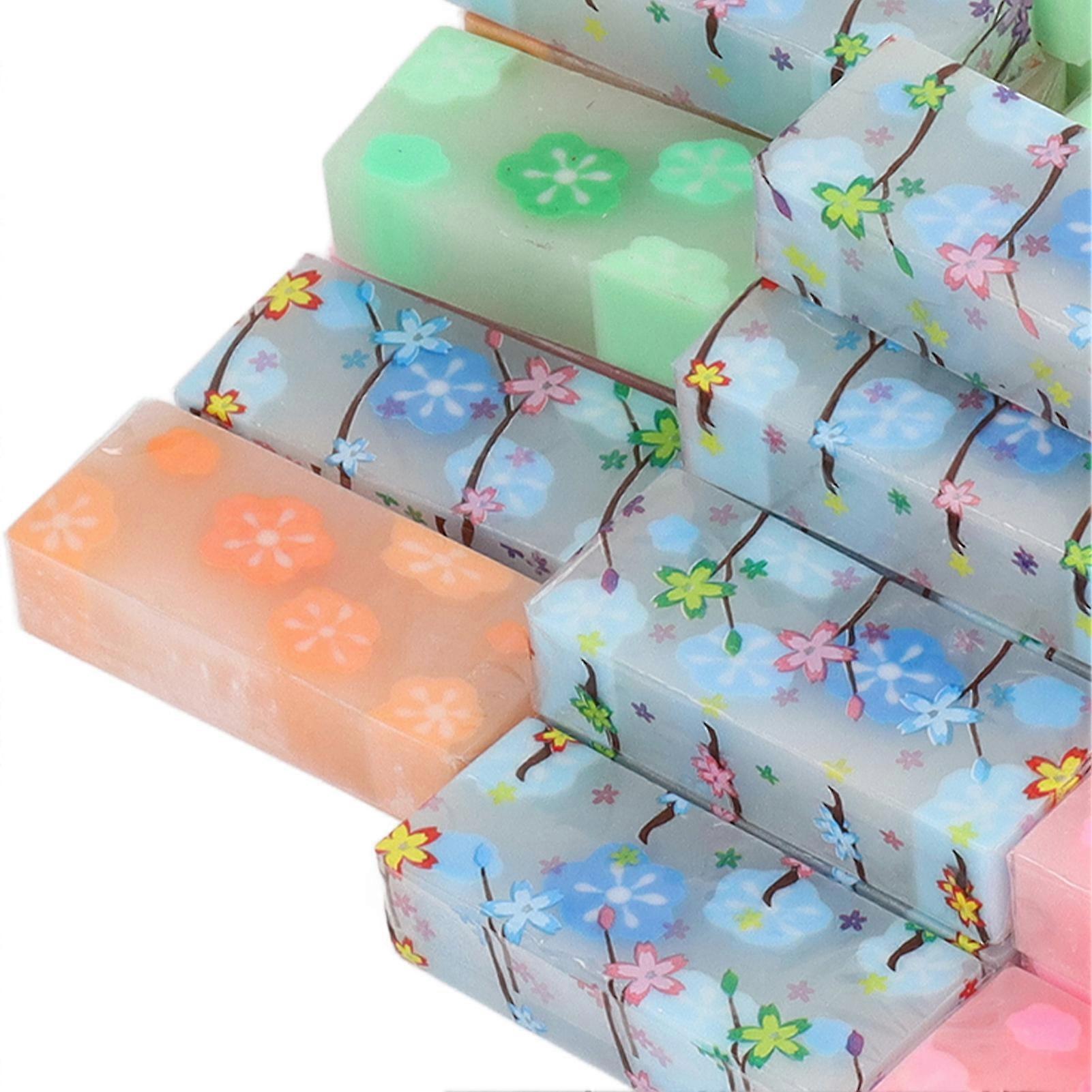 36pcs Pencil Eraser Fruit Flavor Sakura Pattern Correction Eraser Learning Tools for Kids Students Office School