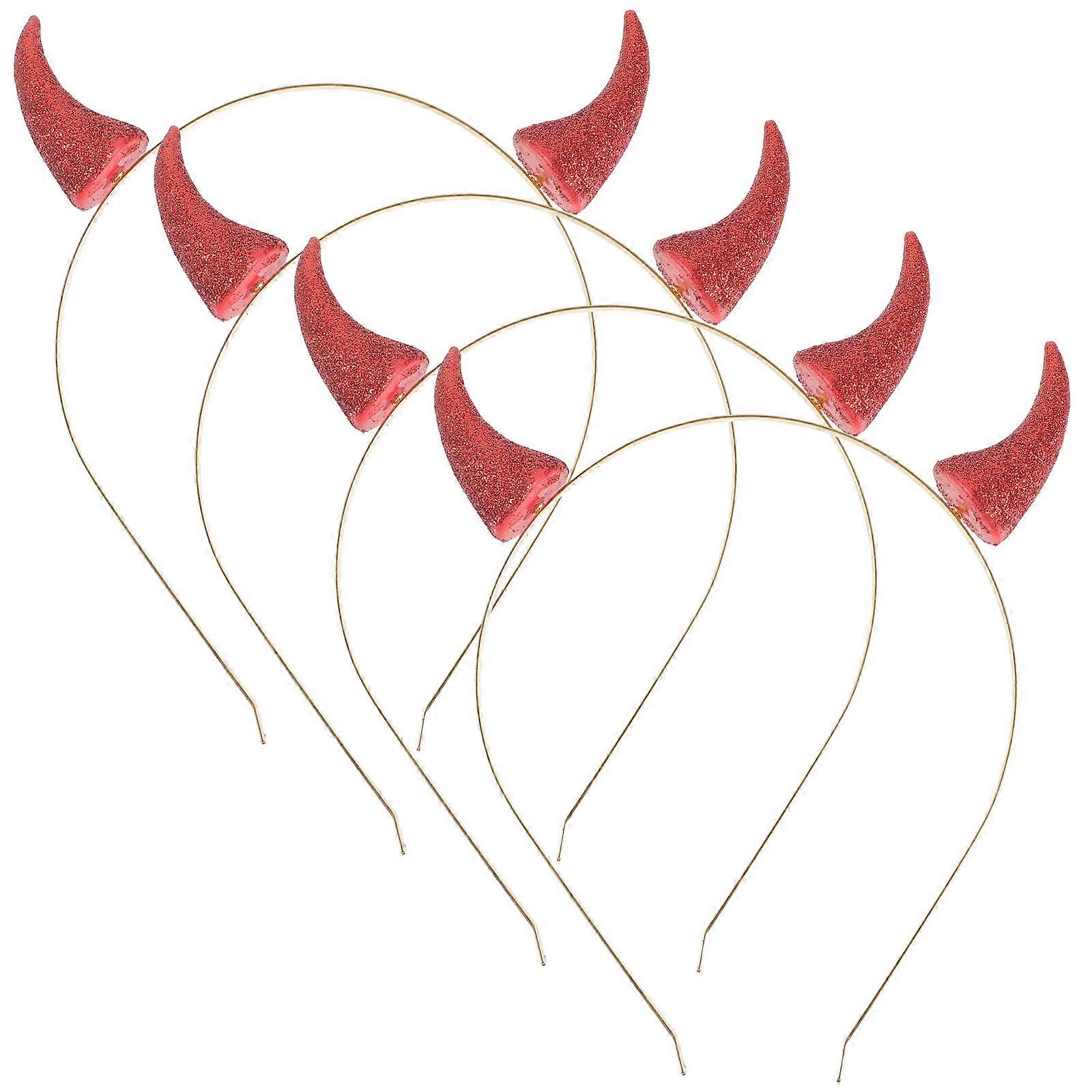 Horn Button Red Metal Role-Playing Accessory Unisex Cattle Horn Shape 4Pcs