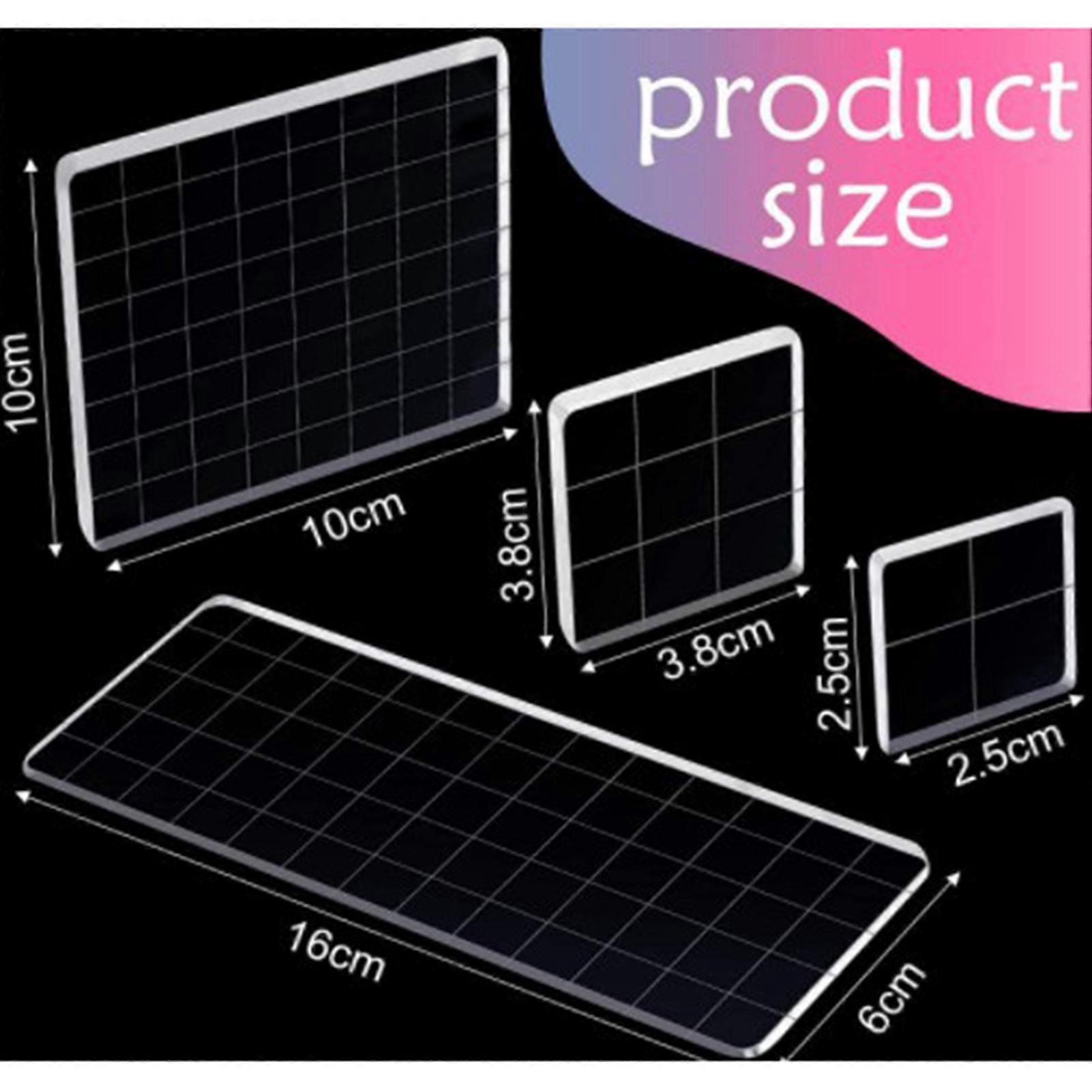 Acrylic Stamp Tools Include 4 Acrylic Blocks 12 Ink Pad 2 Transparent Seal Stamp Blocks Set for DIY Crafts Card Making