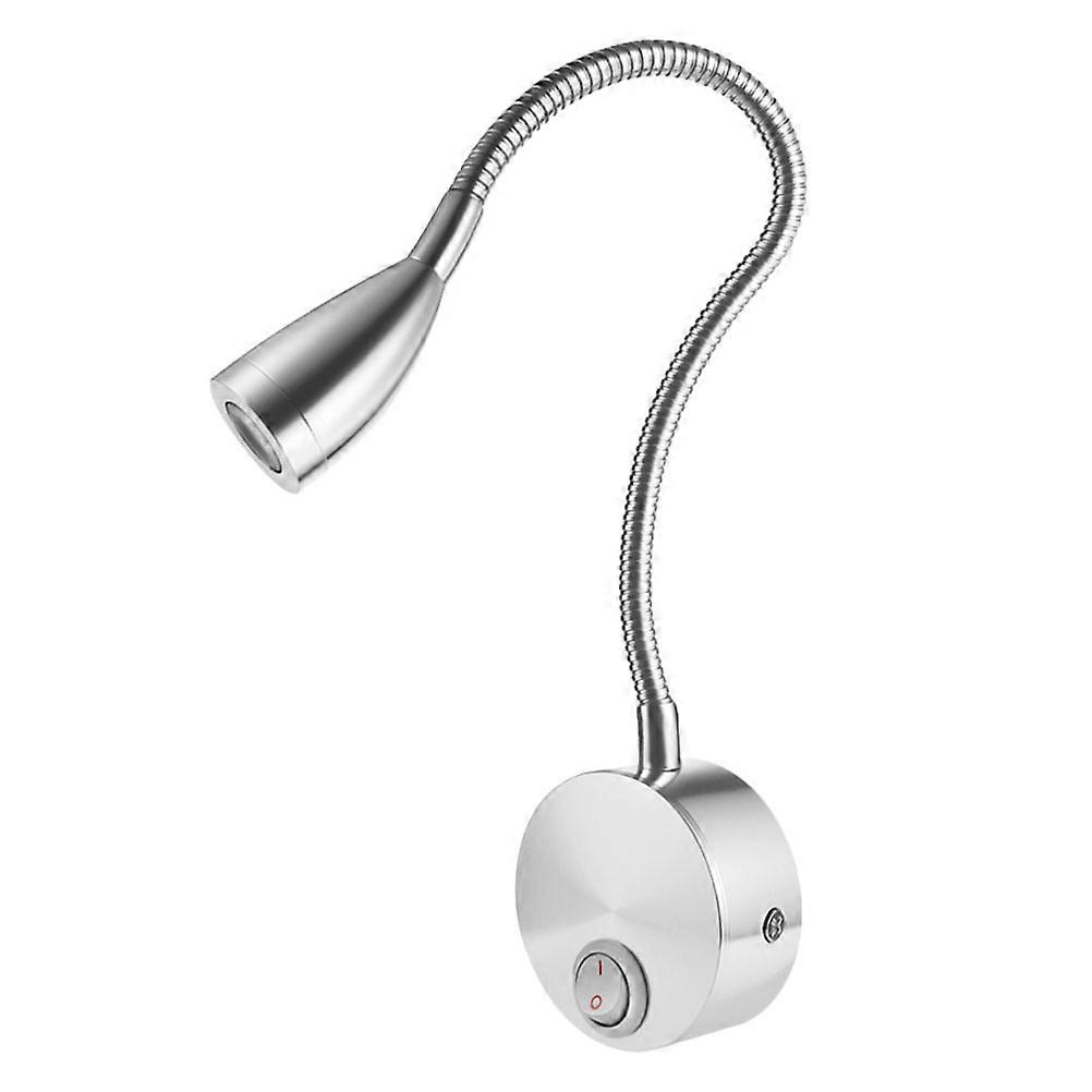 Adjustable Rotating LED Wall Lamp with Gooseneck, Warm White Bedside Reading Light for Bedroom, Wall Mounted Sconce with Easy Access White Switch