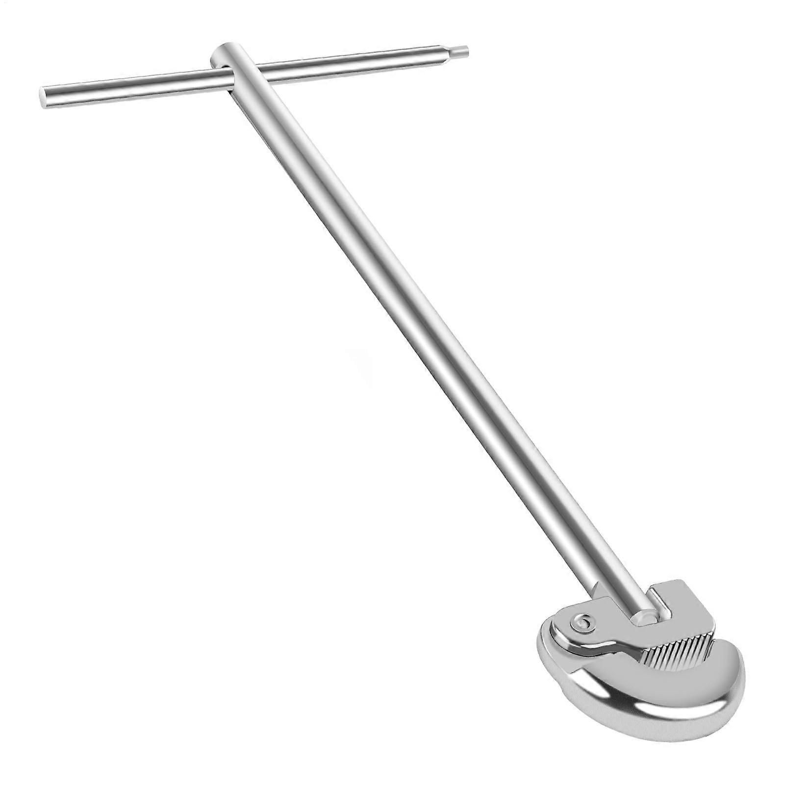 Adjustable Basin Wrench for Faucet, Multifunction Tool for Kitchen, Bathroom, Bathtub, Garden - Silver Finish