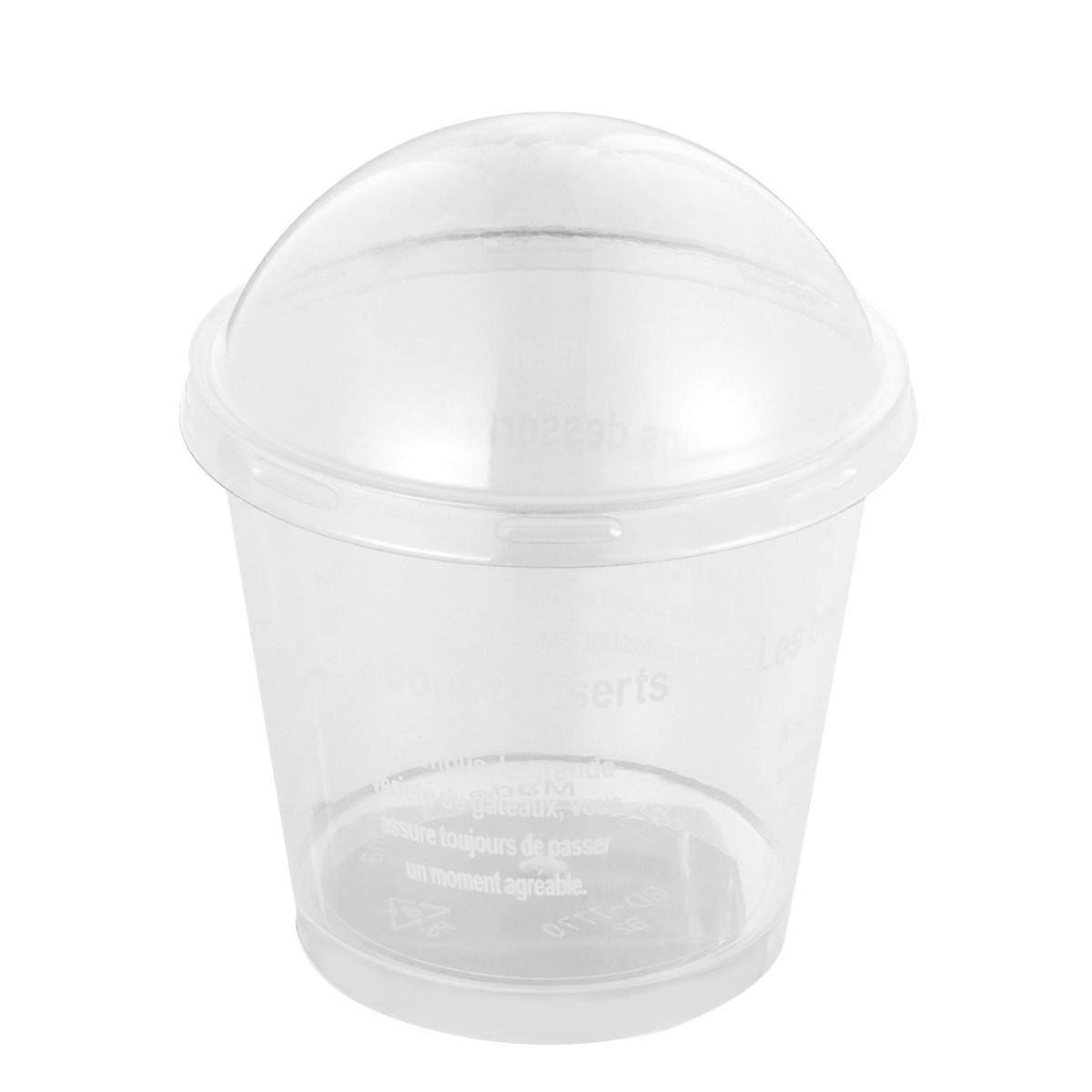 Cake Cups With Lids Dessert Cups For Party Use Round 50 Sets Arch Lid White