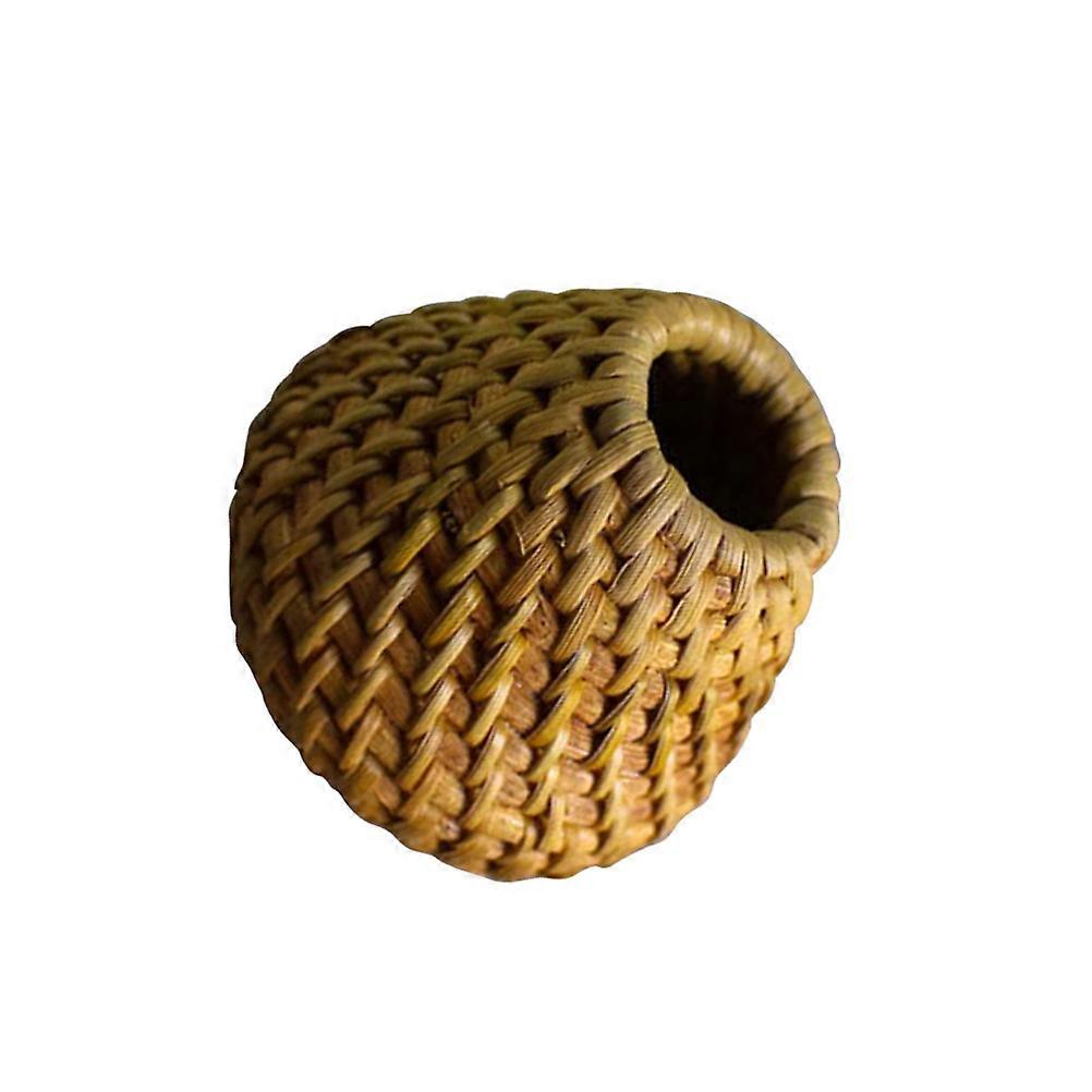 2PCS Handmade Rattan Teapot Lid Holder for Tea Ceremony Accessories Chic Woven Adornment for Home