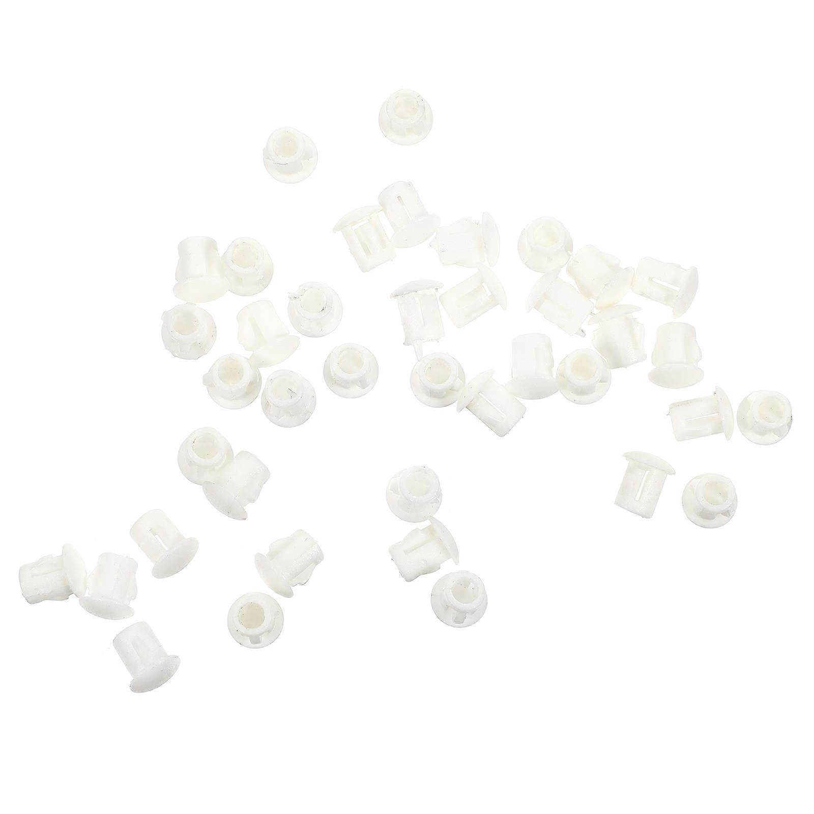 100Pcs White Nylon Snap in Locking Hole Plugs for Furniture to Keep Panels Flat and Tidy