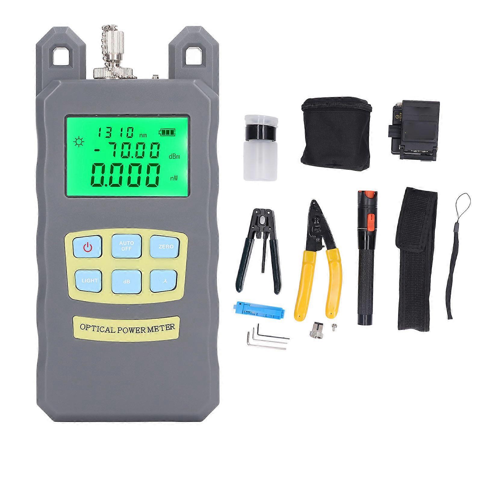 Fiber Optic Tool Kit with Optical Power Meter Adapter Fiber Cleaver Plier Stripper Assembly Termination Tool