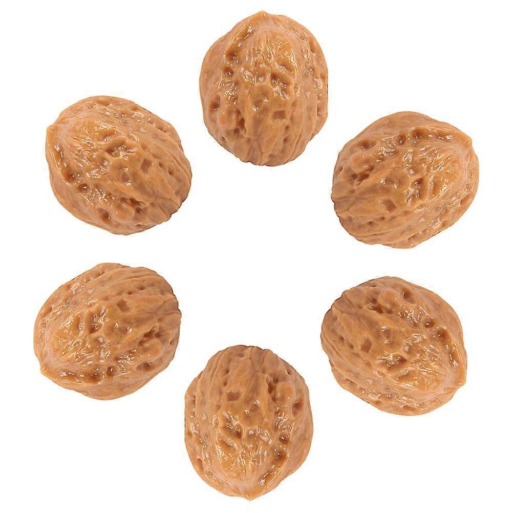 Lifelike Faux Walnut Models for Home Decor Made of PVC Brown Color 6 Pieces