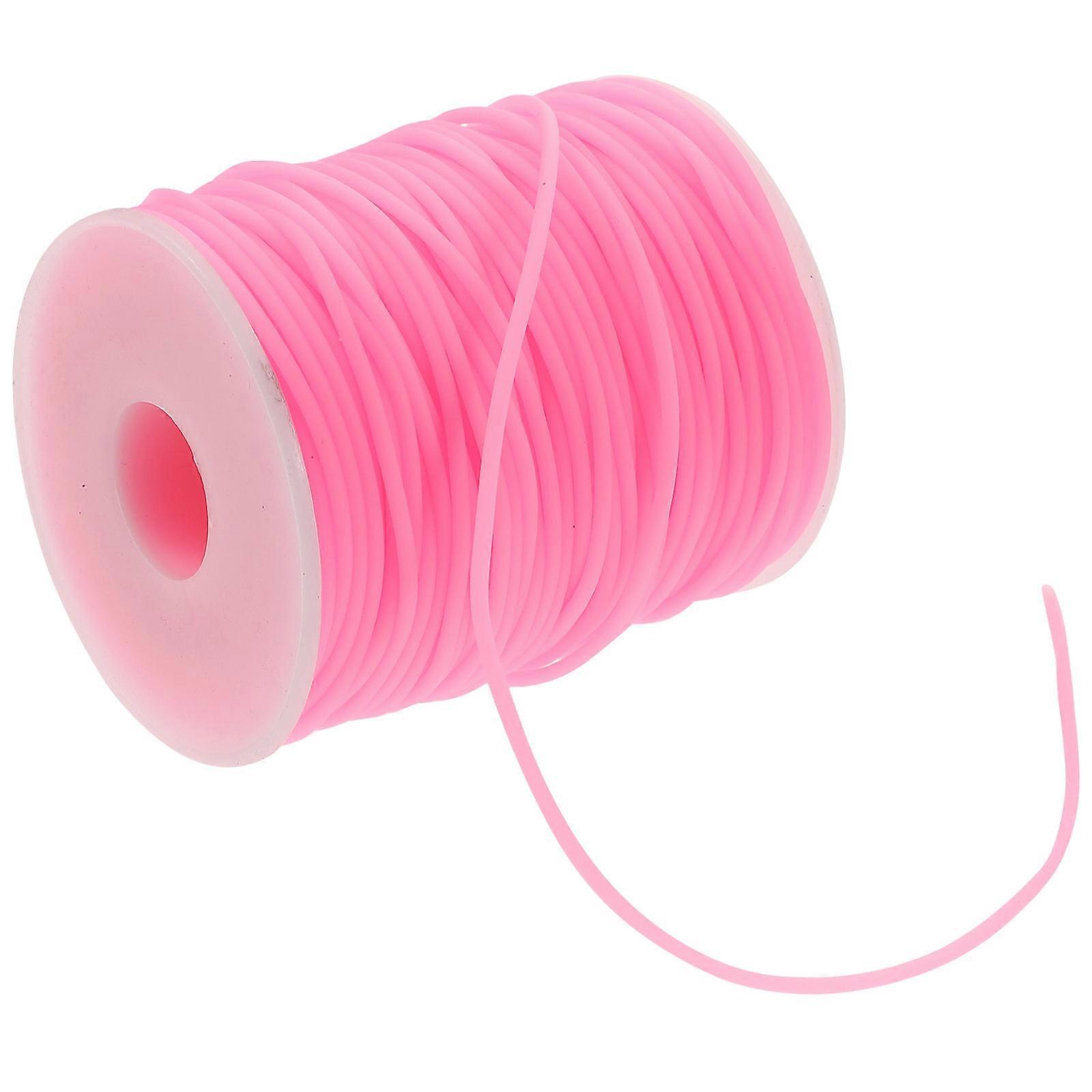 Pink Elastic Beading Cord for DIY Jewelry Making PVC Rubber Bracelet String 1 Roll