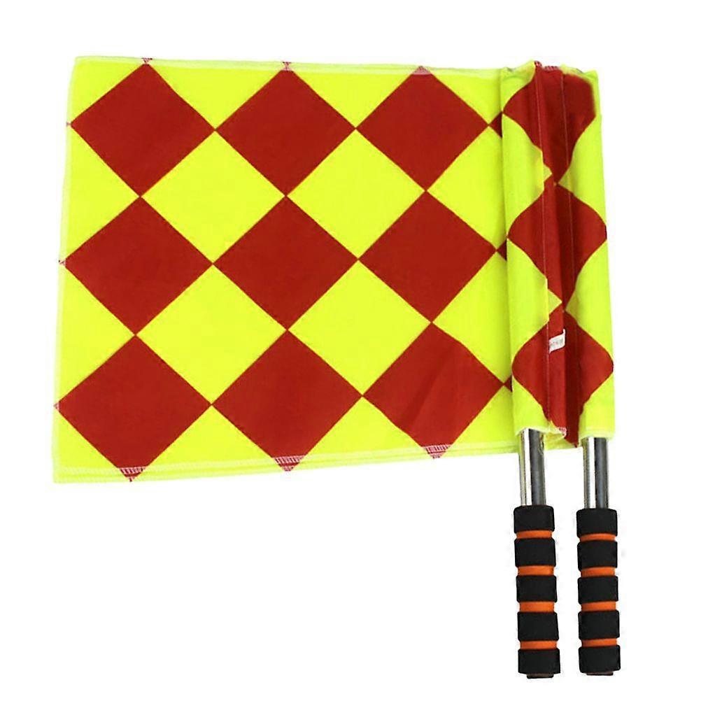 2Pcs Patrol Flag Hand Flag Border Flag Football Referee Flag Pennant Flag Referee Special Flag (Assorted Color)